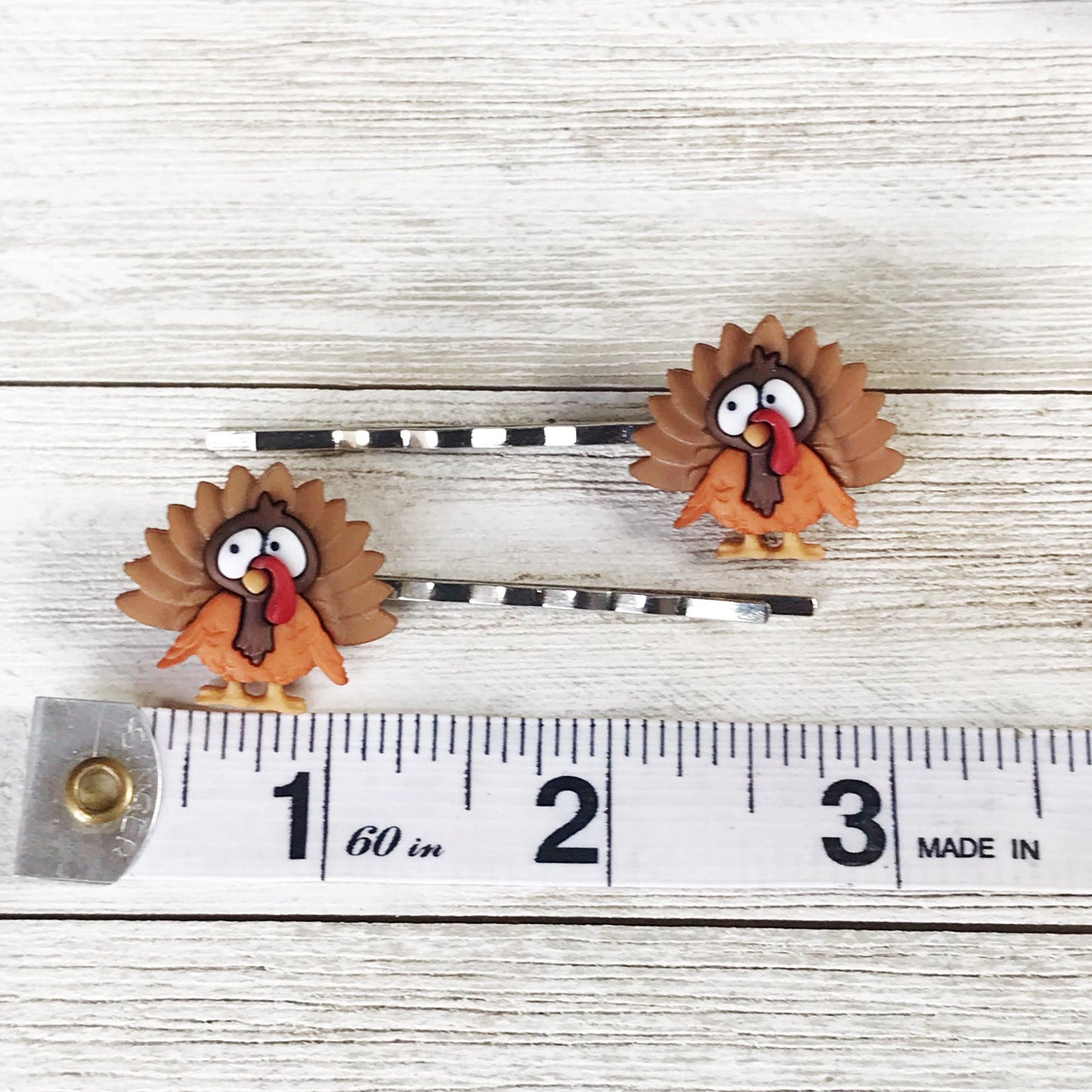 Thanksgiving Hair Pins, Turkey Hair Clips, Fall Hair Barrettes, Womens Bobby Pins, Cute Hair Pins, Thanksgiving Jewelry, Fall Accessories