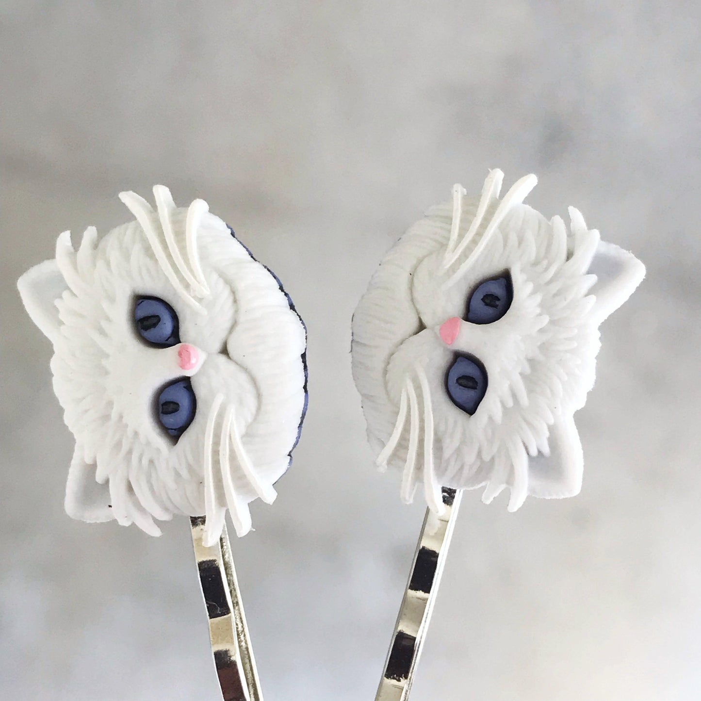 White Cat Hair Pins for Women and Girls