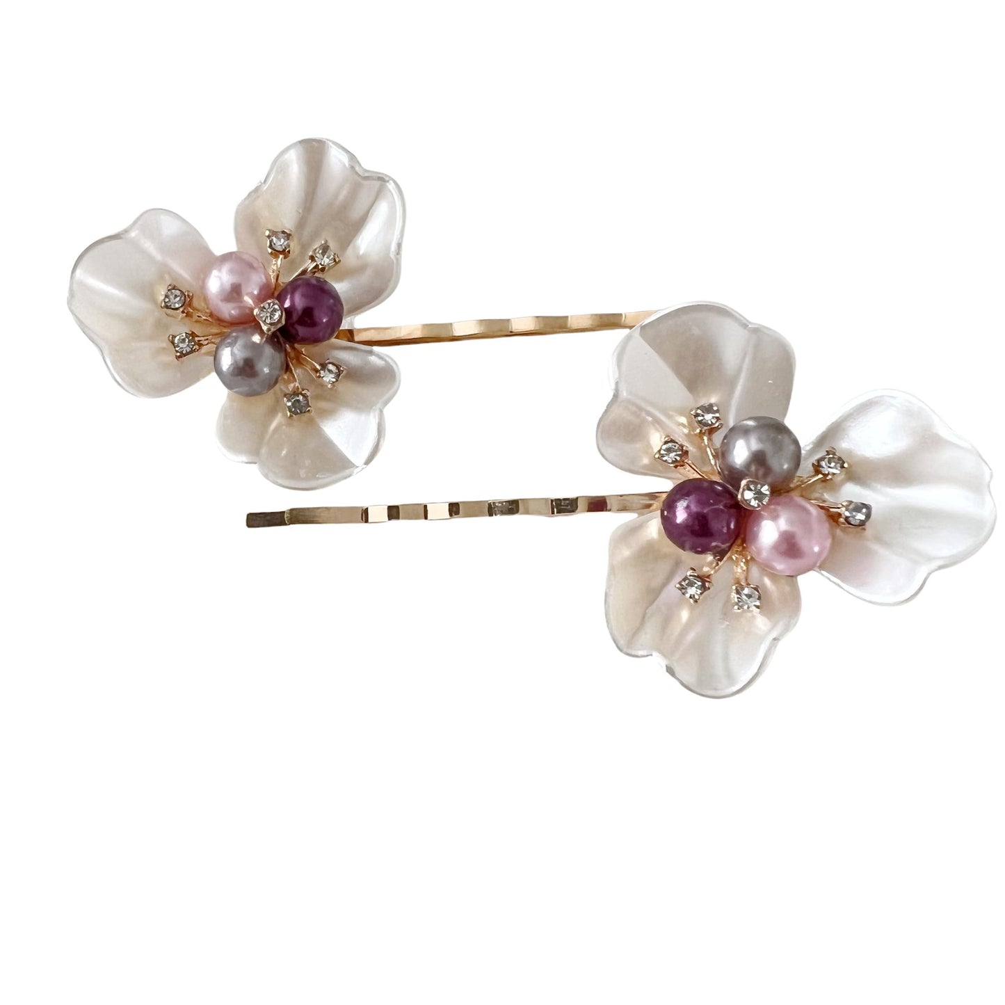 White Floral Hair Pin Set