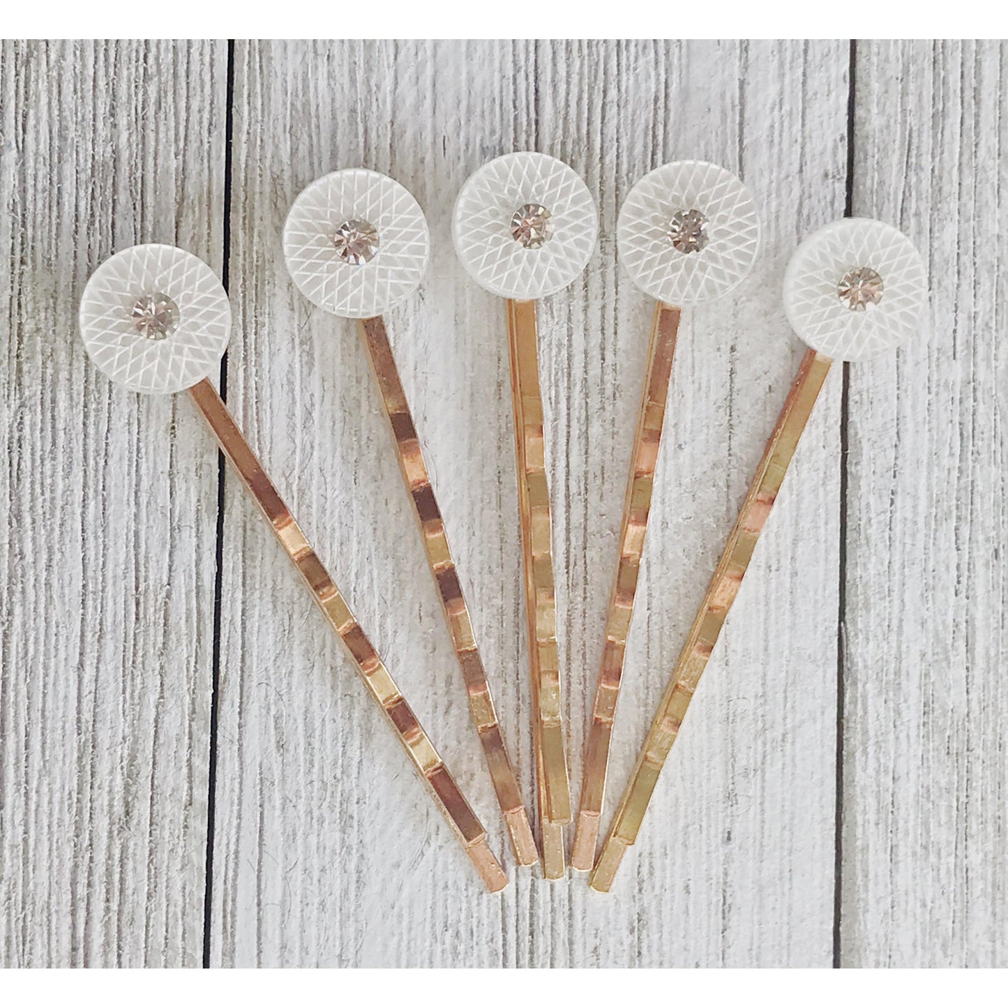 White Geometric Hair Pins