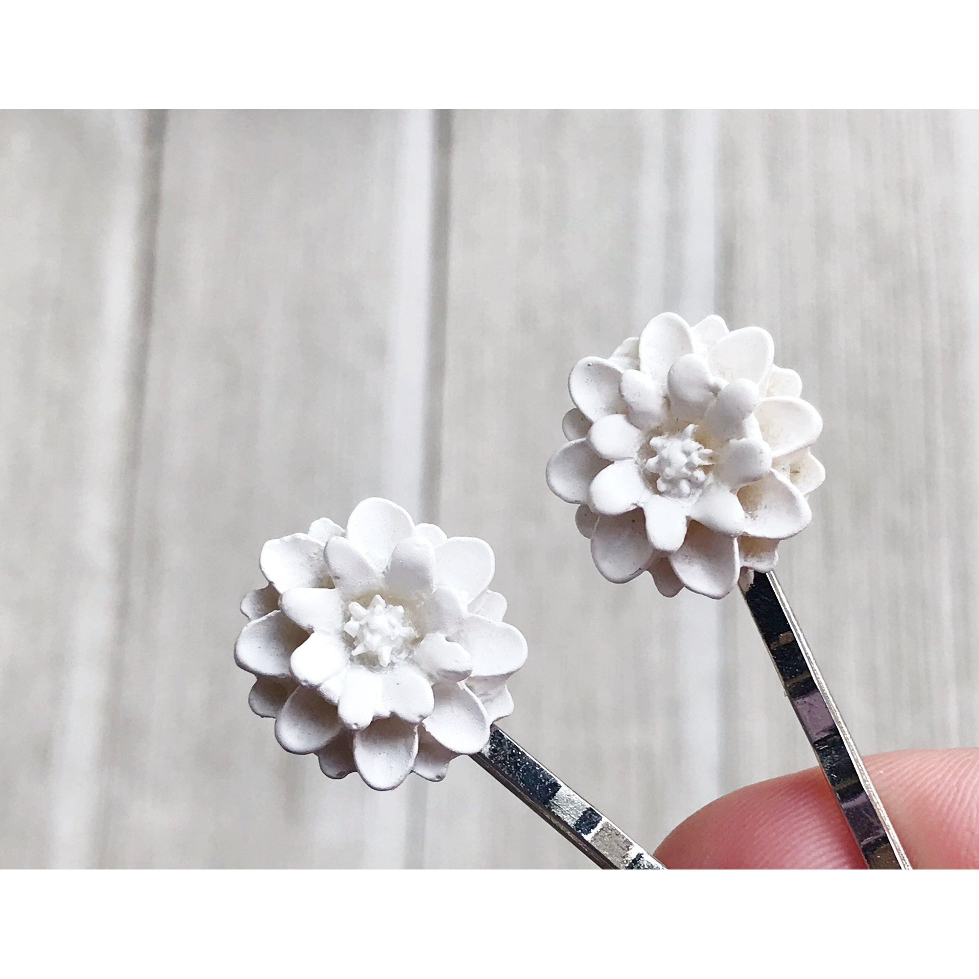 White Rose Hair Pin, Wedding Hair Jewelry, Flower Hair Pin, Bridal Hair Accessories Flower Bobby Pin