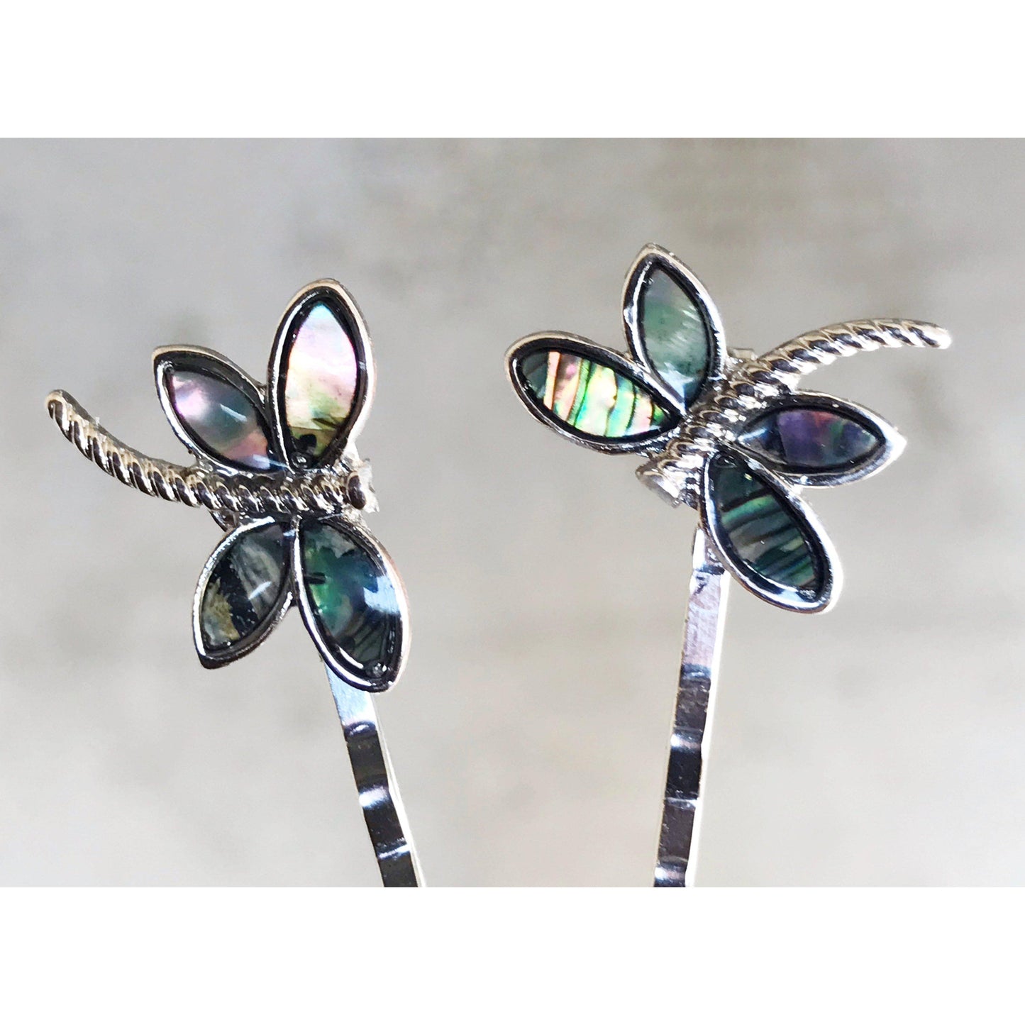 Women's Natural Shell Abalone Dragonfly Bobby Pin Hair Accessories - Exquisite Nature-Inspired Styling