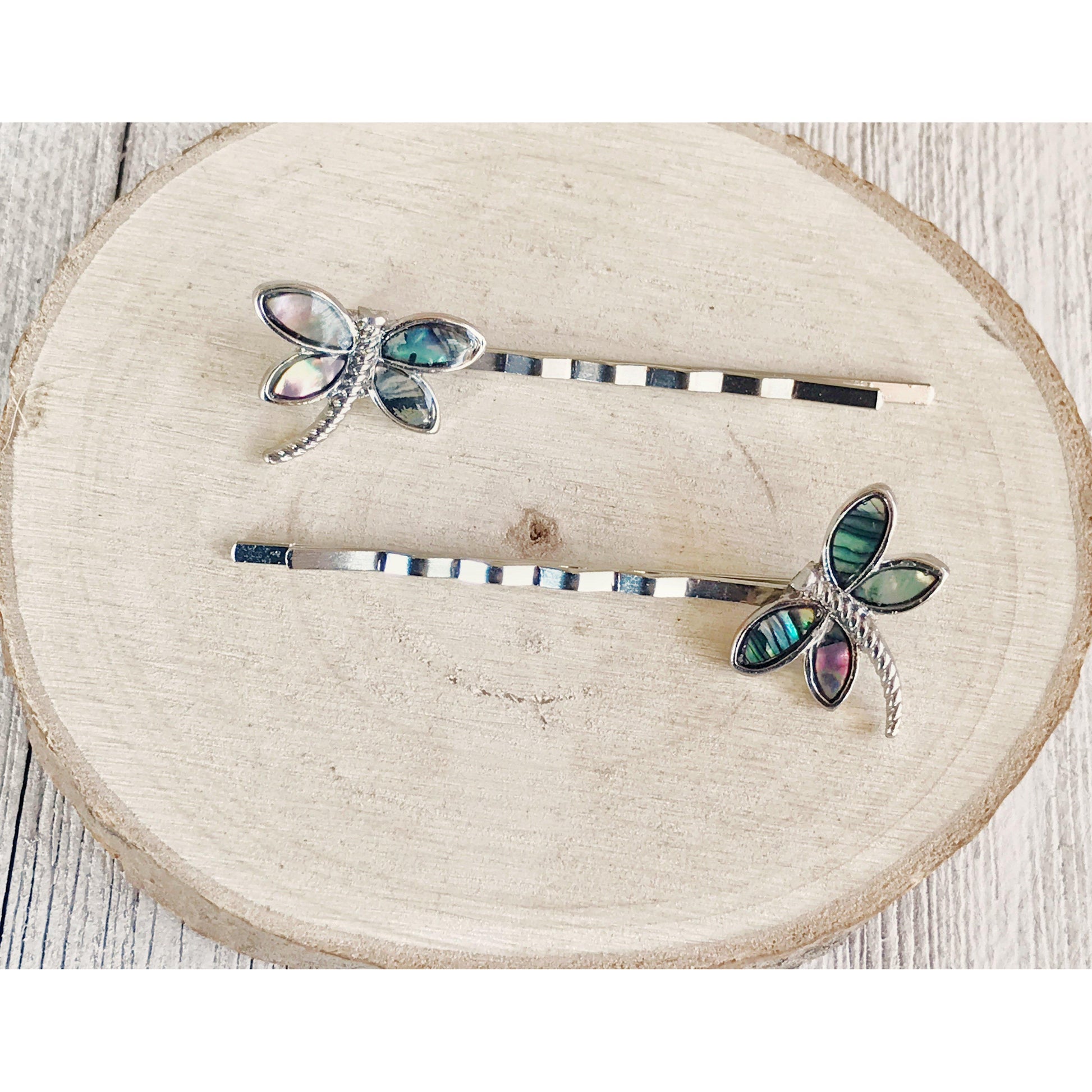 Women's Natural Shell Abalone Dragonfly Bobby Pin Hair Accessories - Exquisite Nature-Inspired Styling