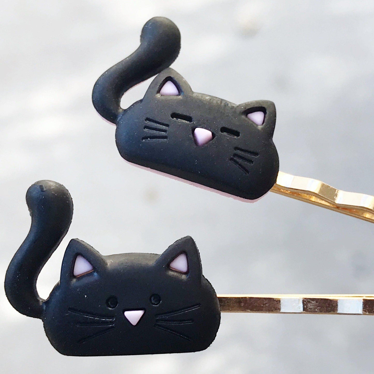 Black Cat Hair Pins - Adorable Kitty Bobby Pins for Women and Girls | Cute and Playful Hair Accessories