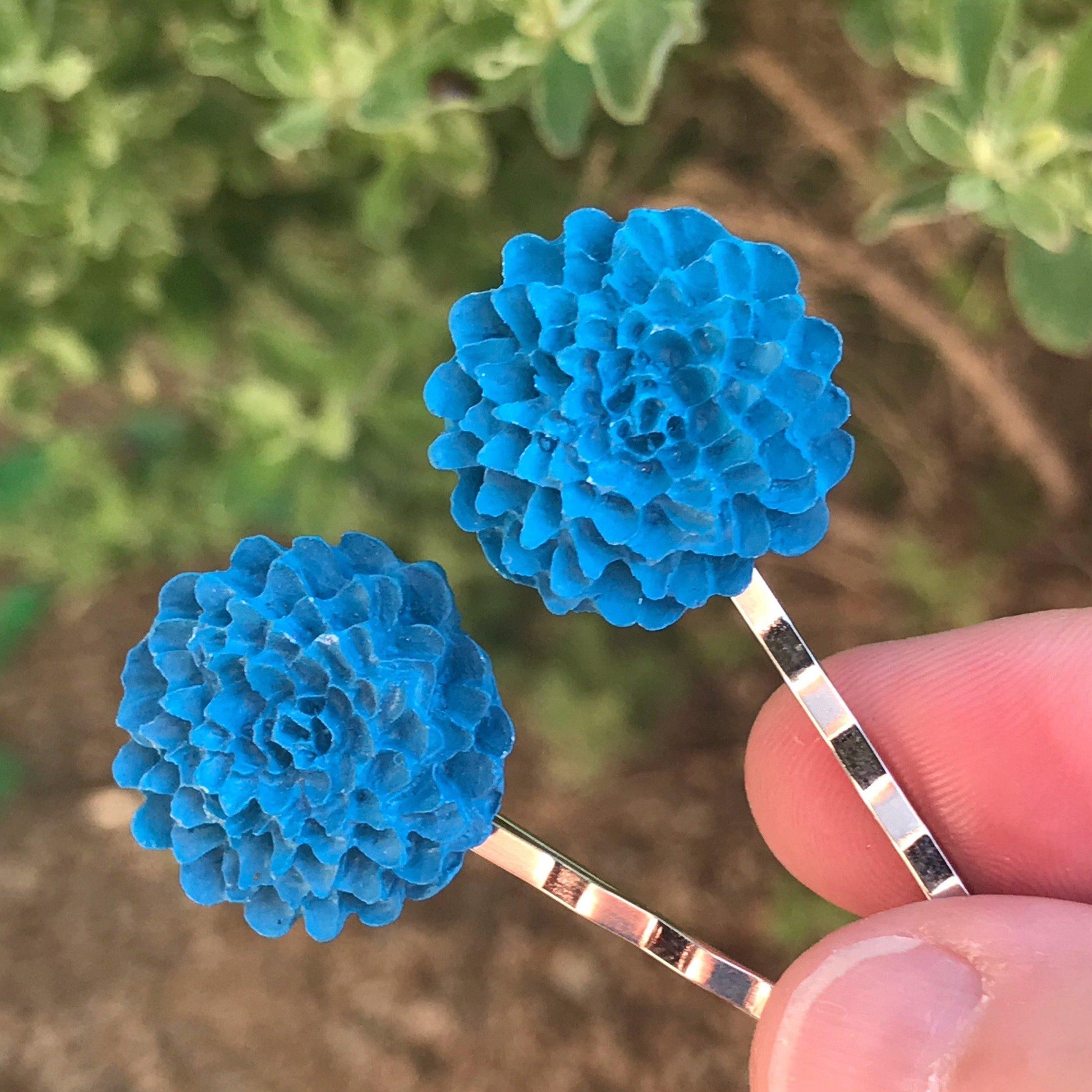 Blue Floral Hair Pins - Elegant Wedding Hair Accessories | Stylish Women's Hair Pins for Floral Touches