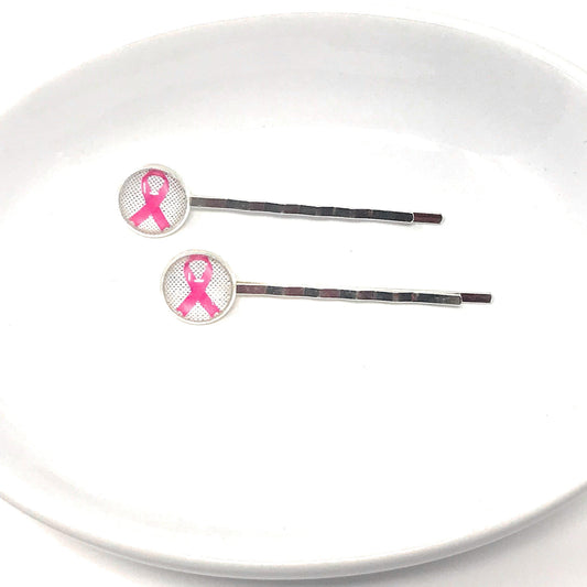 Breast Cancer Awareness Ribbon Hair Pins - Supportive and Stylish Accessories