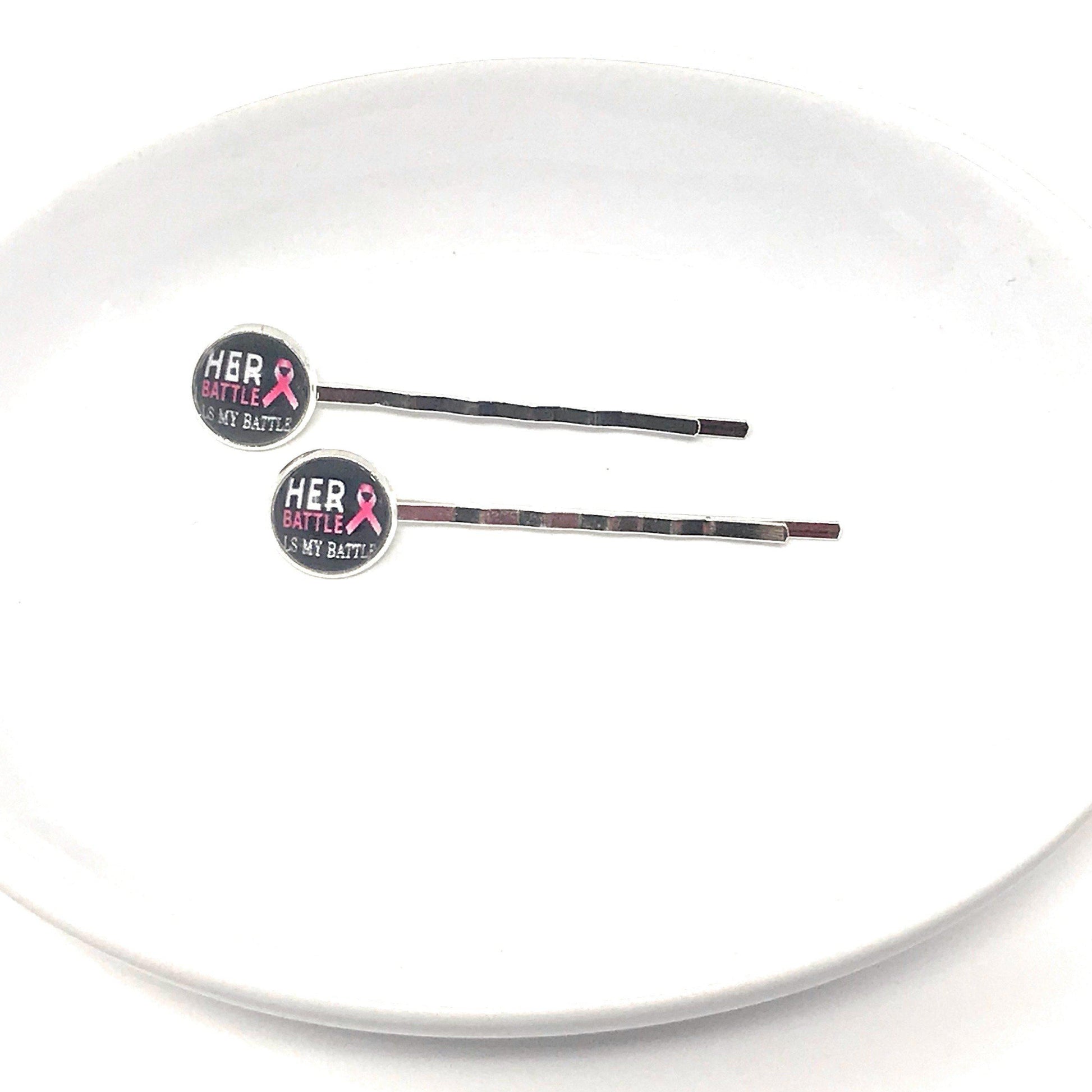 Breast Cancer Awareness Ribbon Hair Pins - Supportive and Stylish Accessories