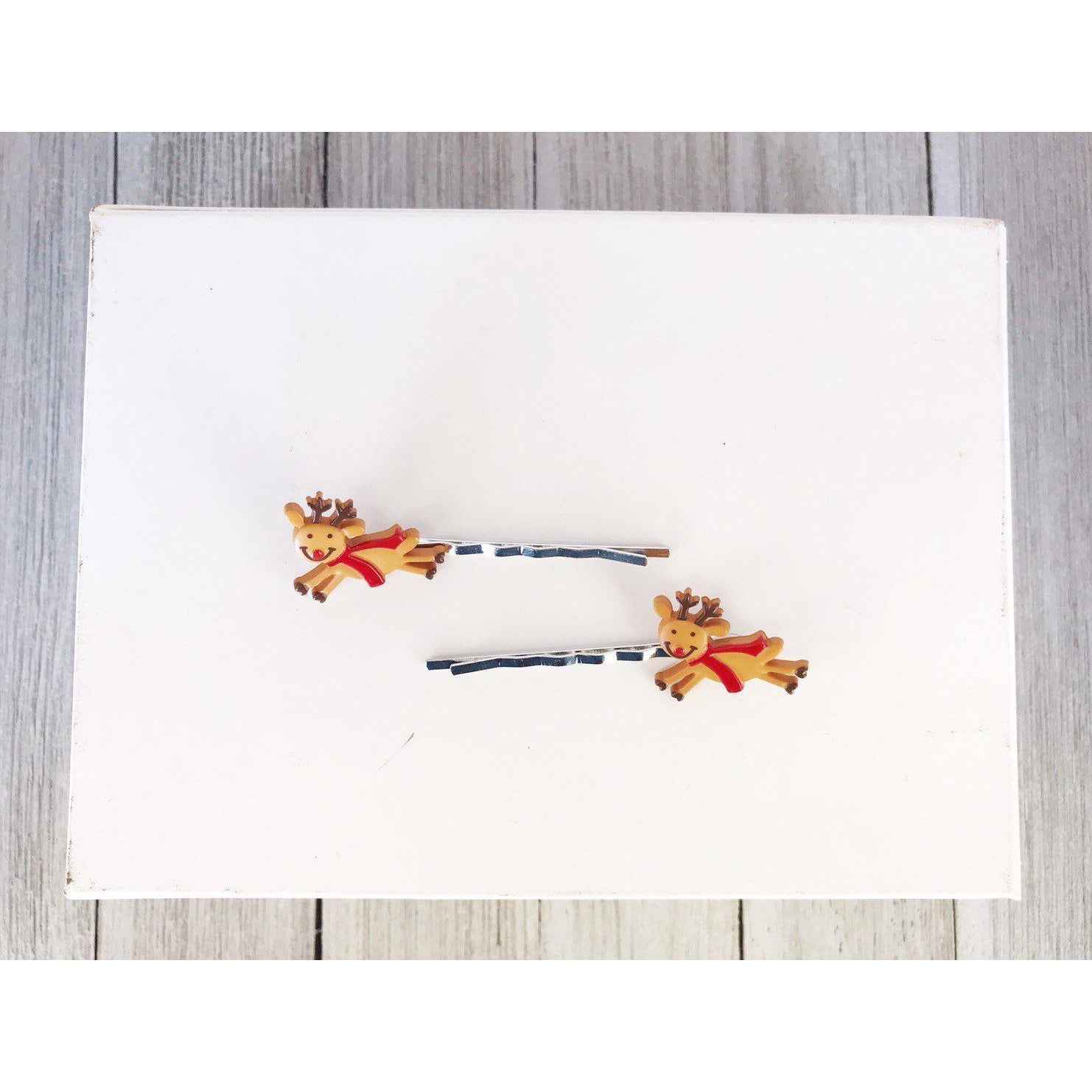 Christmas Reindeer Holiday Hair Pins - Festive Season Accessories