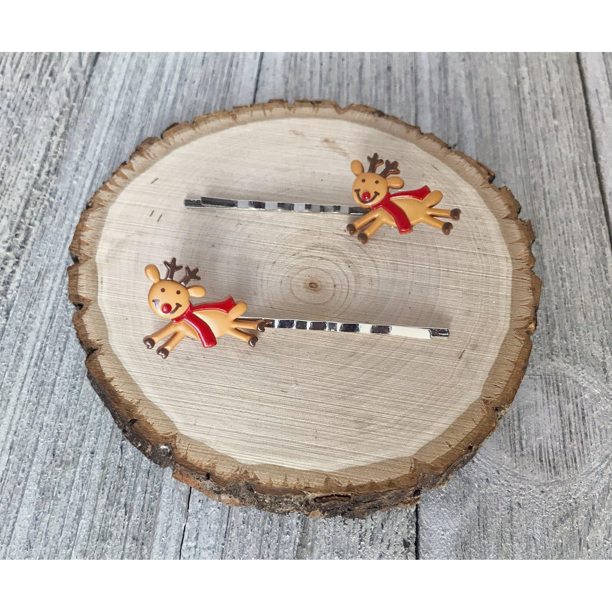 Christmas Reindeer Holiday Hair Pins - Festive Season Accessories