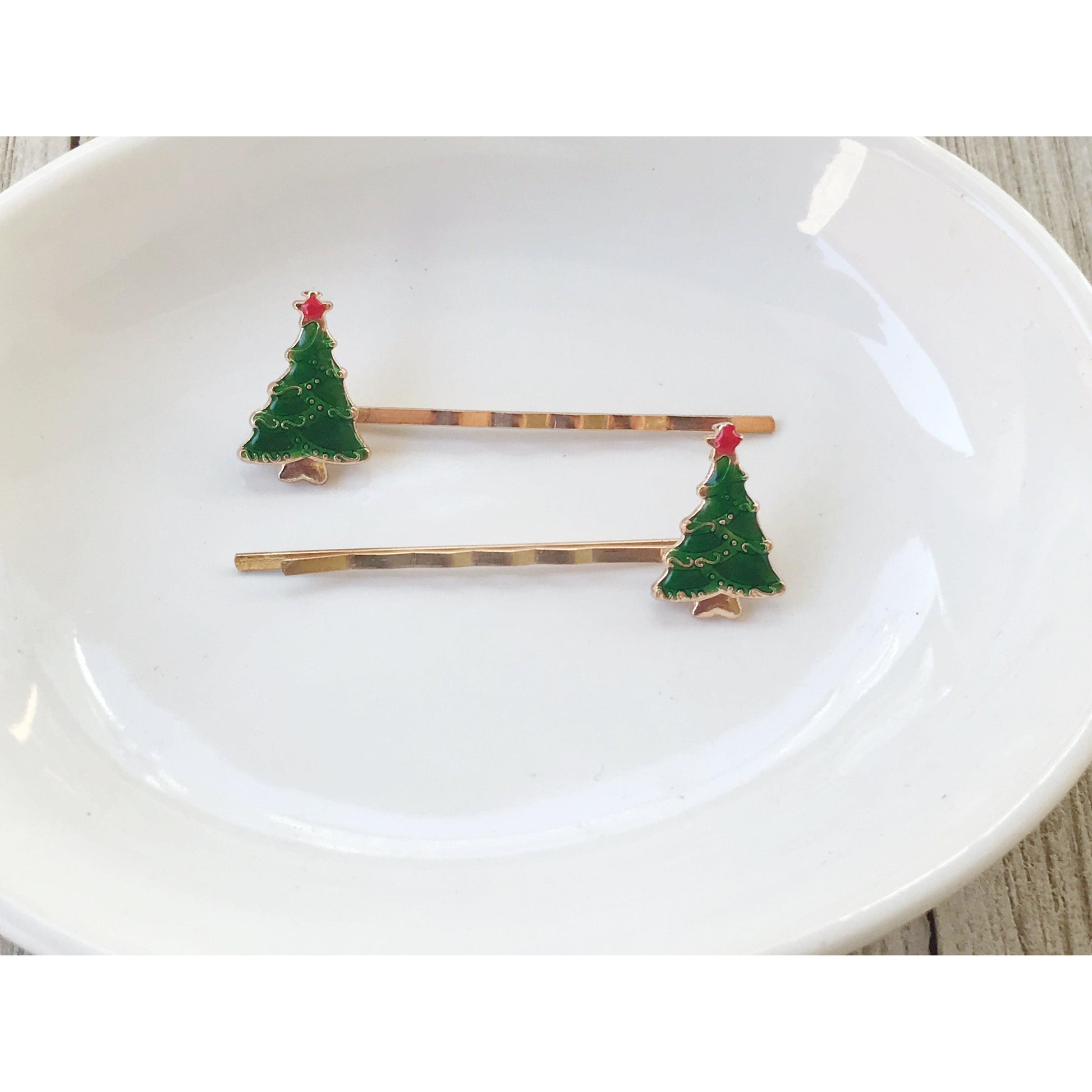 Christmas Tree Hair Pins - Festive Holiday Accessories