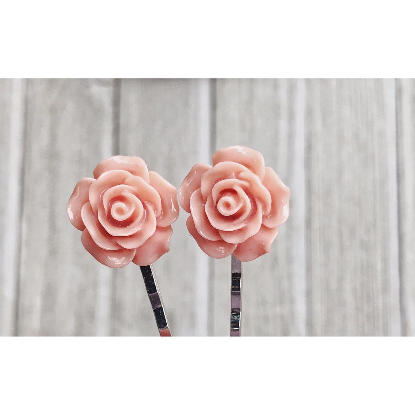 Coral/Peach Flower Hair Pins - Vibrant Floral Accessories