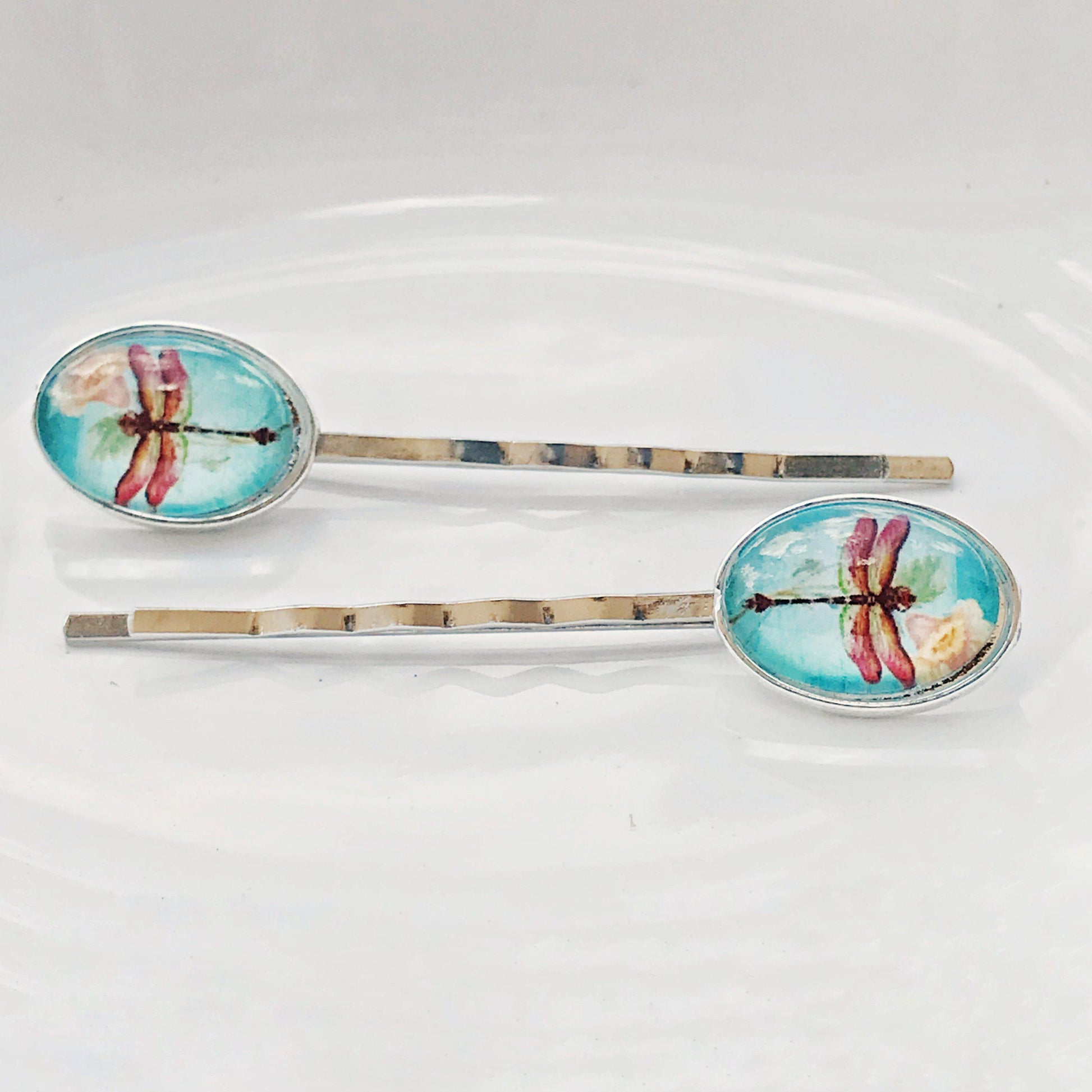 Dragonfly Floral Hair Pins - Delicate Accessories for Women's Hairstyles