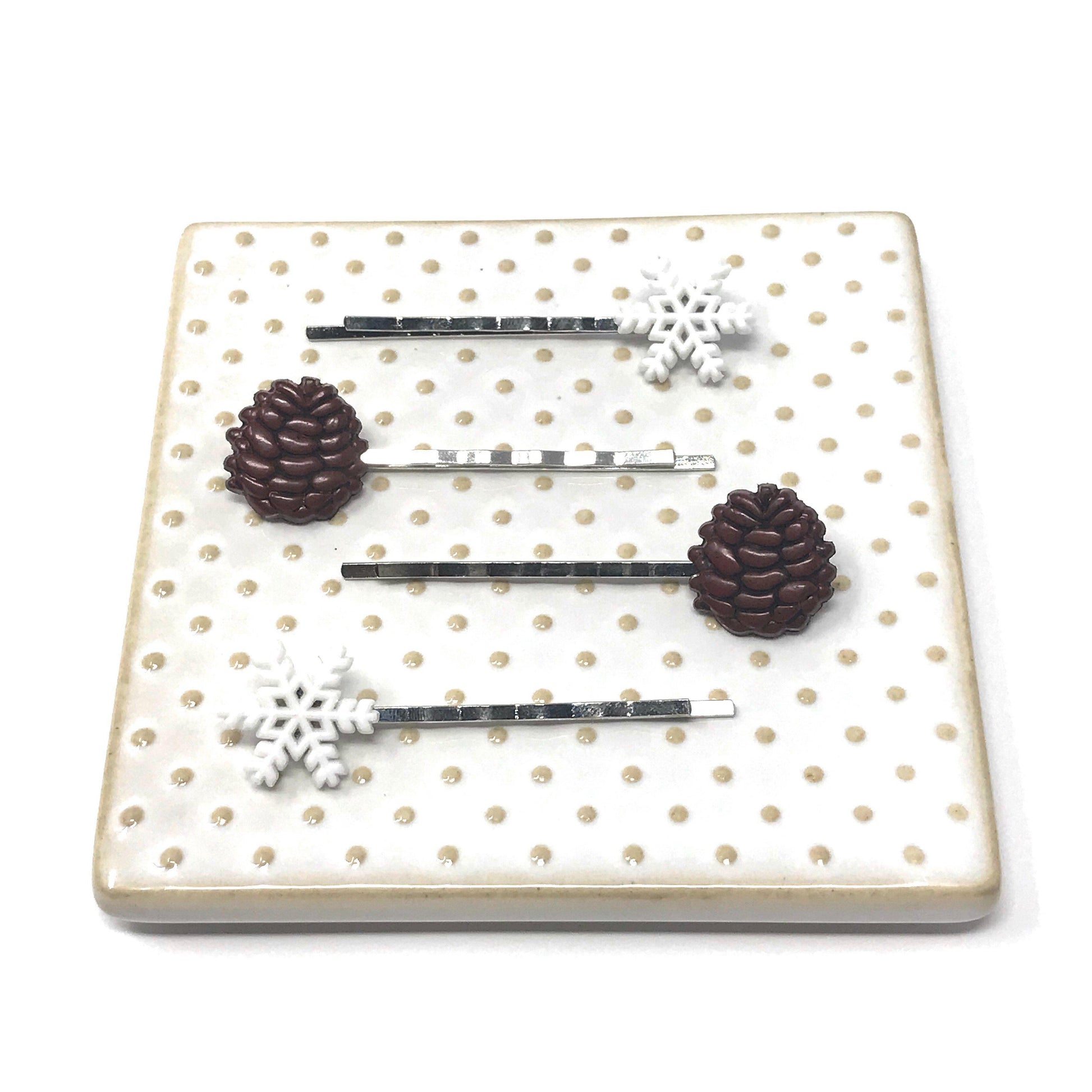 Fall Pinecone Hair Pins Winter Snowflake Bobby Pins