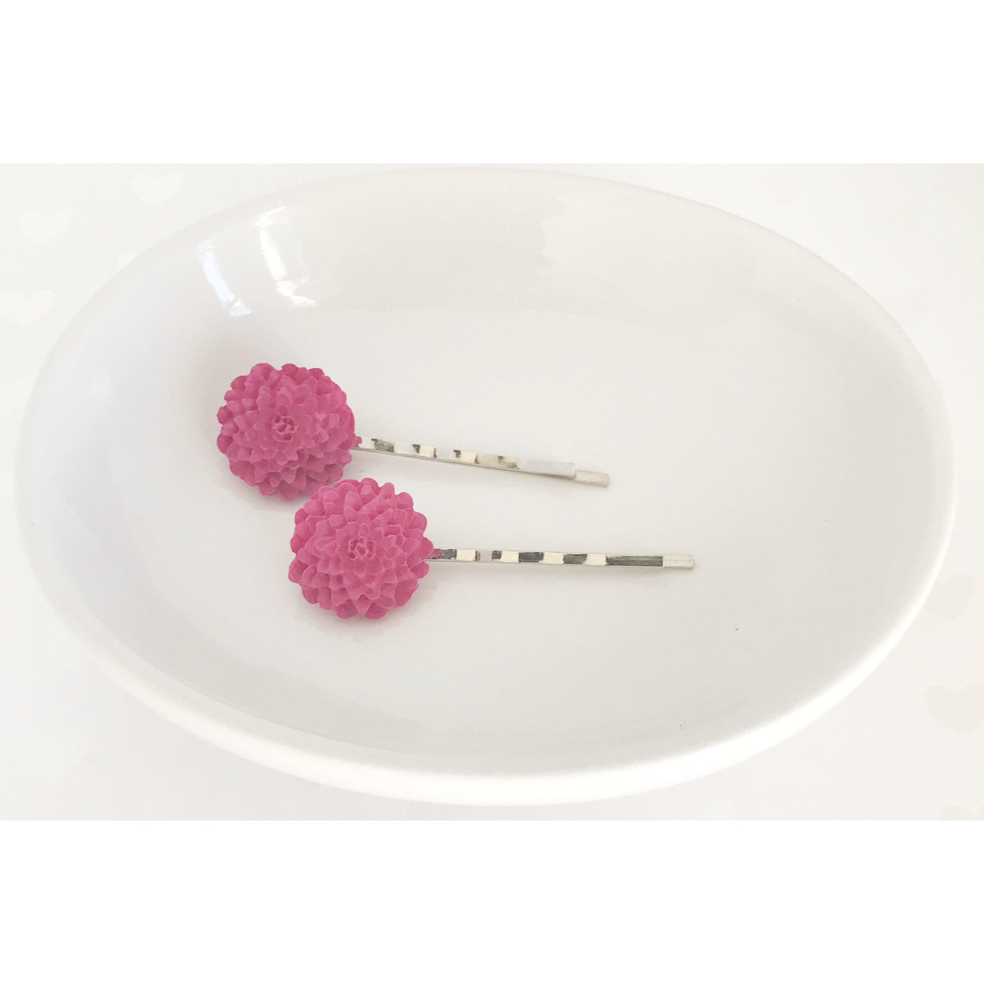 Fuchsia Floral Hair Pins, Wedding Hair Pins, Womens Hair Pins, Flower Hair Pins, Bridal Hair Accessories