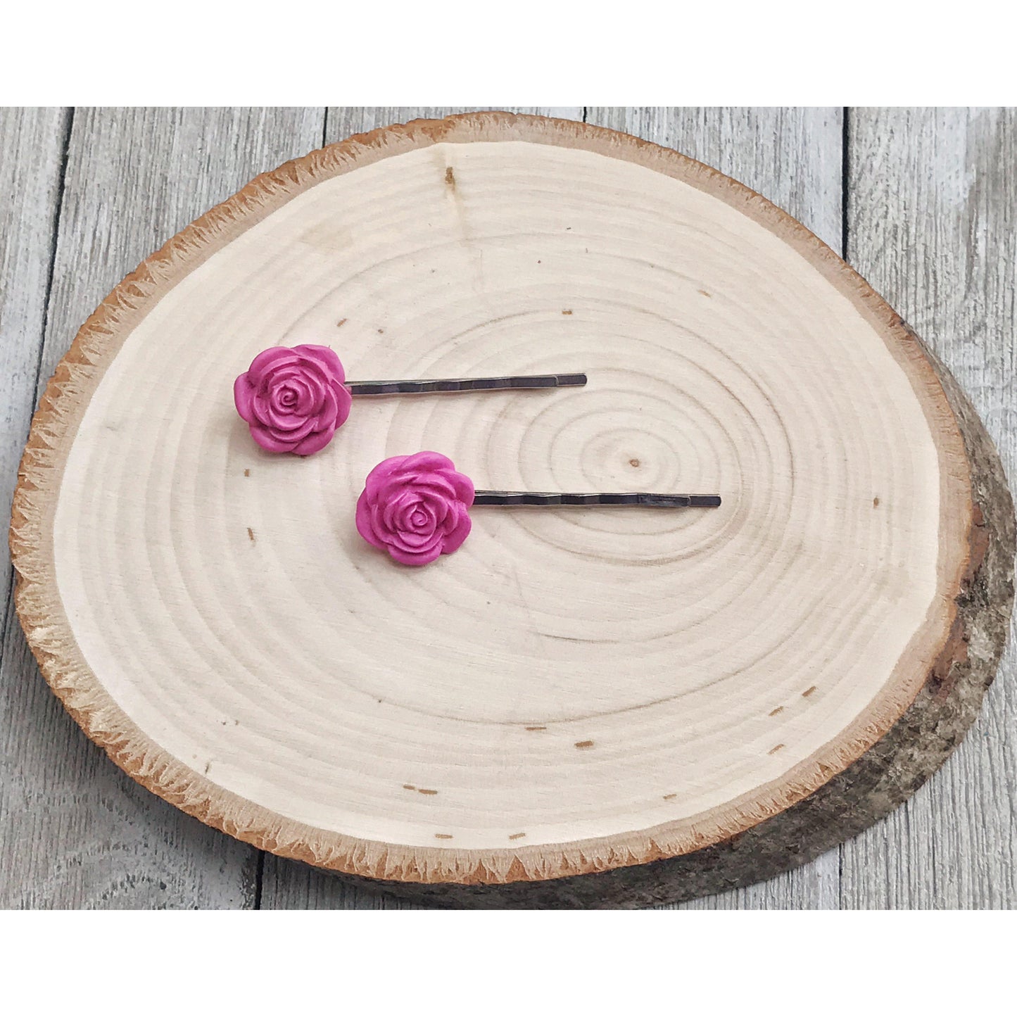 Fuchsia Flower Hair Pin, Wedding Hair Jewelry, Flower Hair Pin, Bridal Hair Accessories Flower Bobby Pin