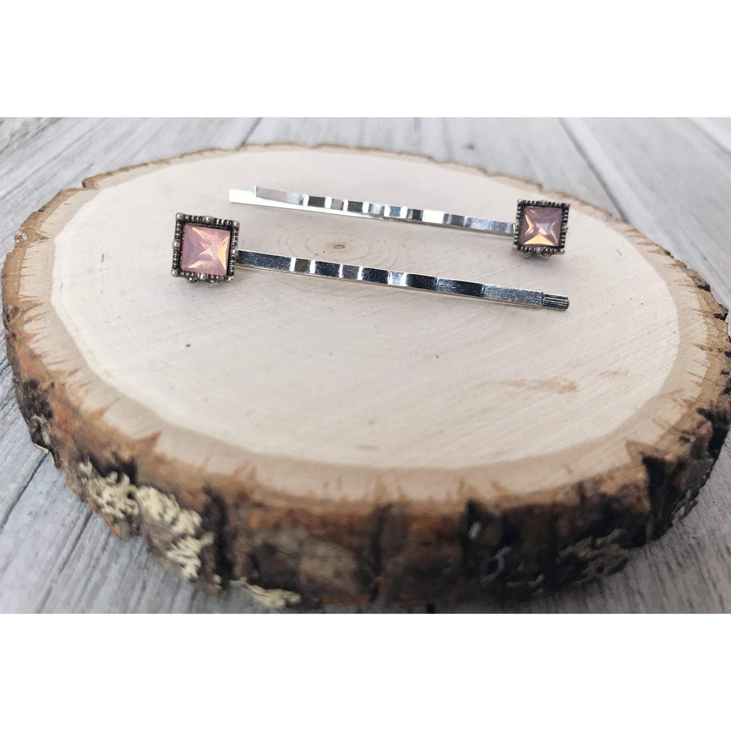 Pink Acrylic Square Hair Pins: Boho Chic Accessories for Unique Hairstyles