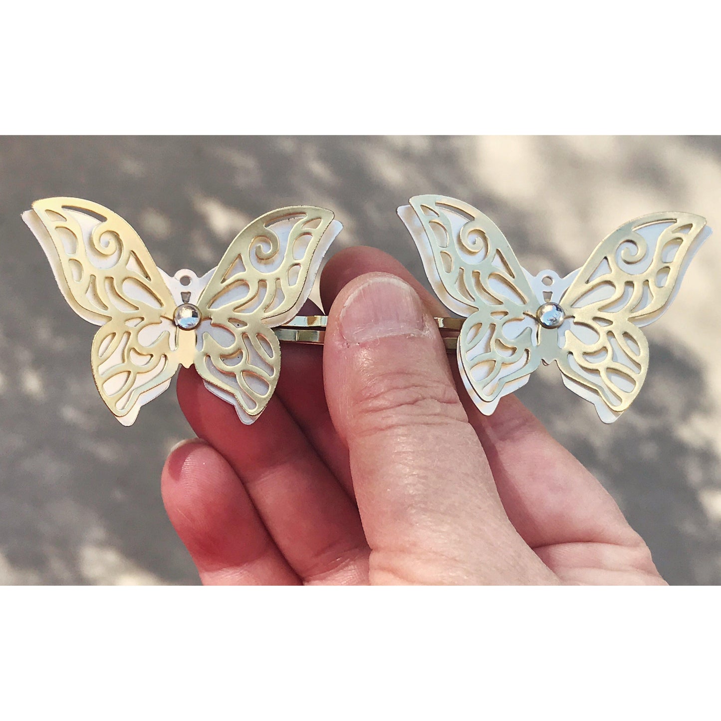 Gold & Silver Filigree Butterfly Hair Pins - Elegant Accessories for Stylish Hairdos