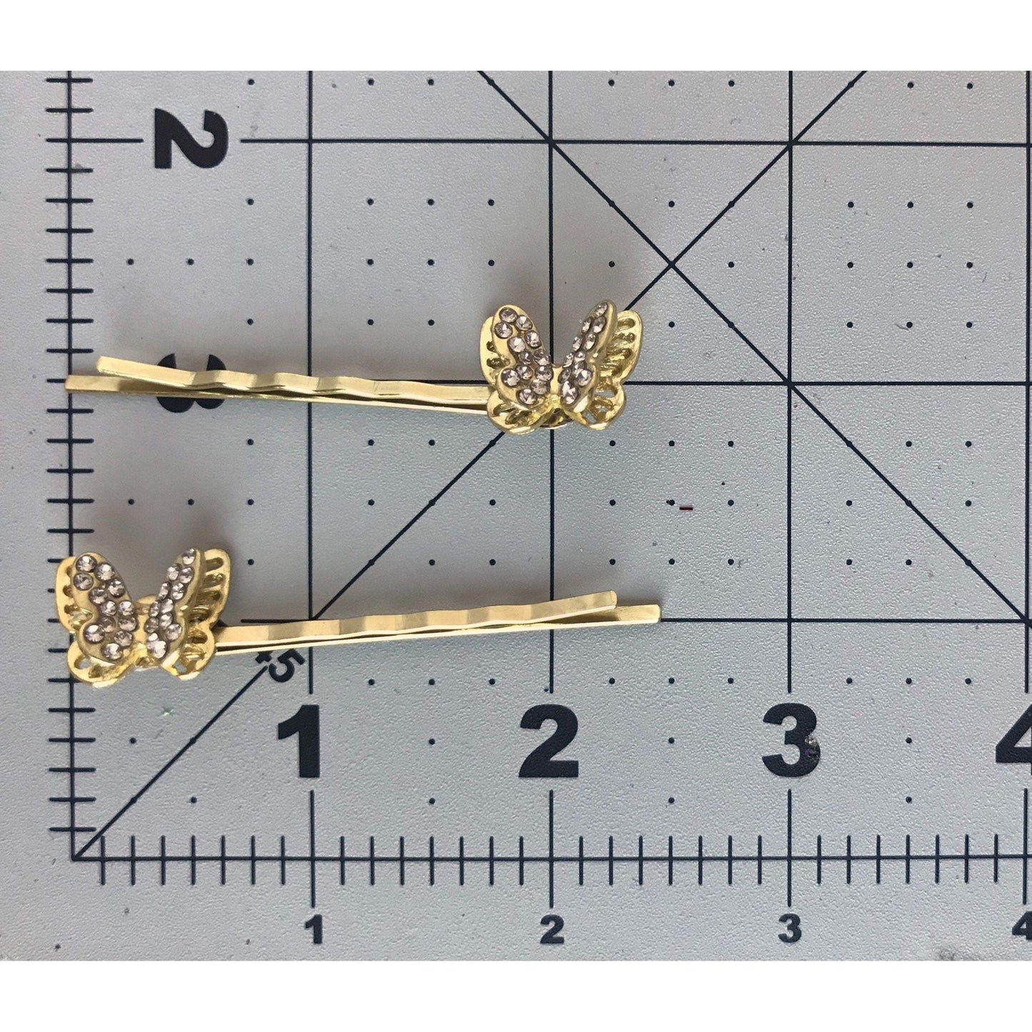 Gold Rhinestone Butterfly Hair Pins - Elegant Accessories for Women's Hairstyles