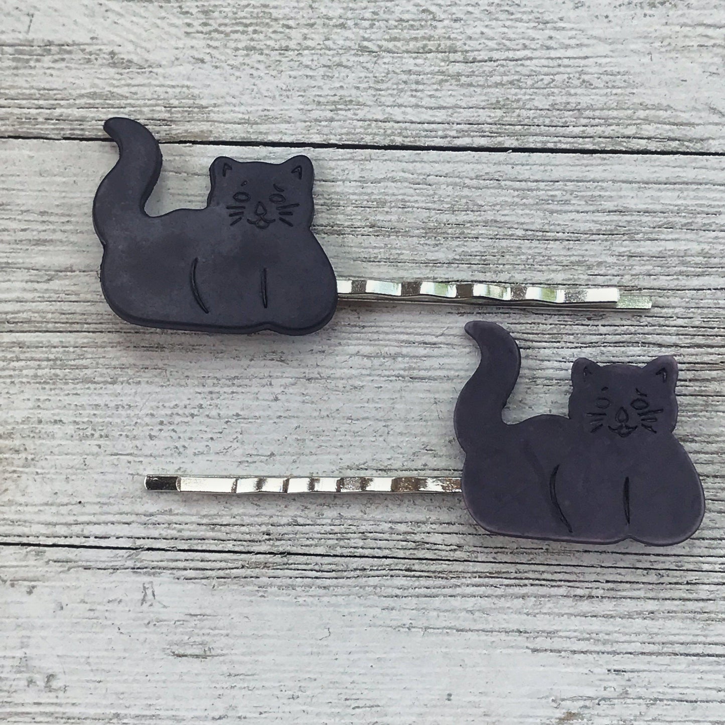 Gray Cat Hair Pins for Women and Girls