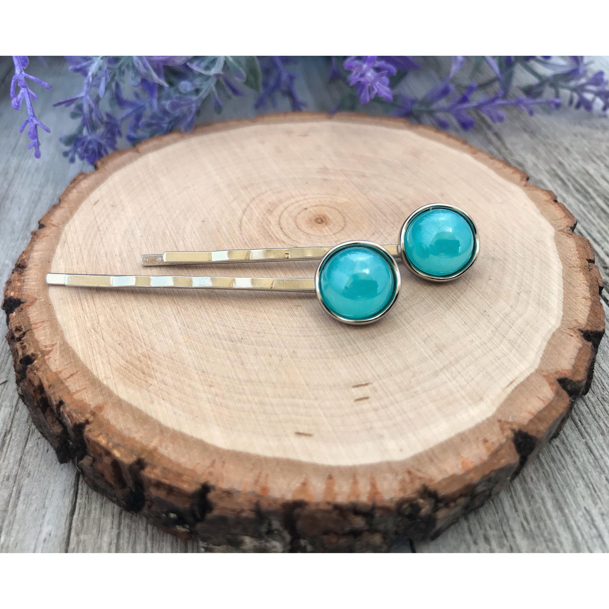 Green Circle Hair Pins, Womens Hair Pins, Formal Bobby Pins, Girls Hair Pins, Dressy Hair Pins