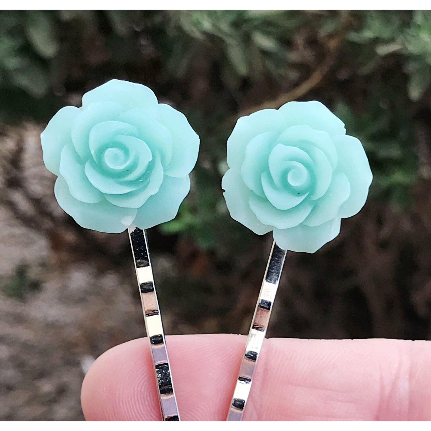 Green Rose Hair Pin, Wedding Hair Jewelry, Flower Hair Pin, Bridal Hair Accessories Flower Bobby Pin