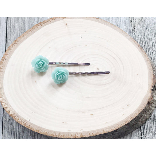 Green Rose Hair Pin, Wedding Hair Jewelry, Flower Hair Pin, Bridal Hair Accessories Flower Bobby Pin