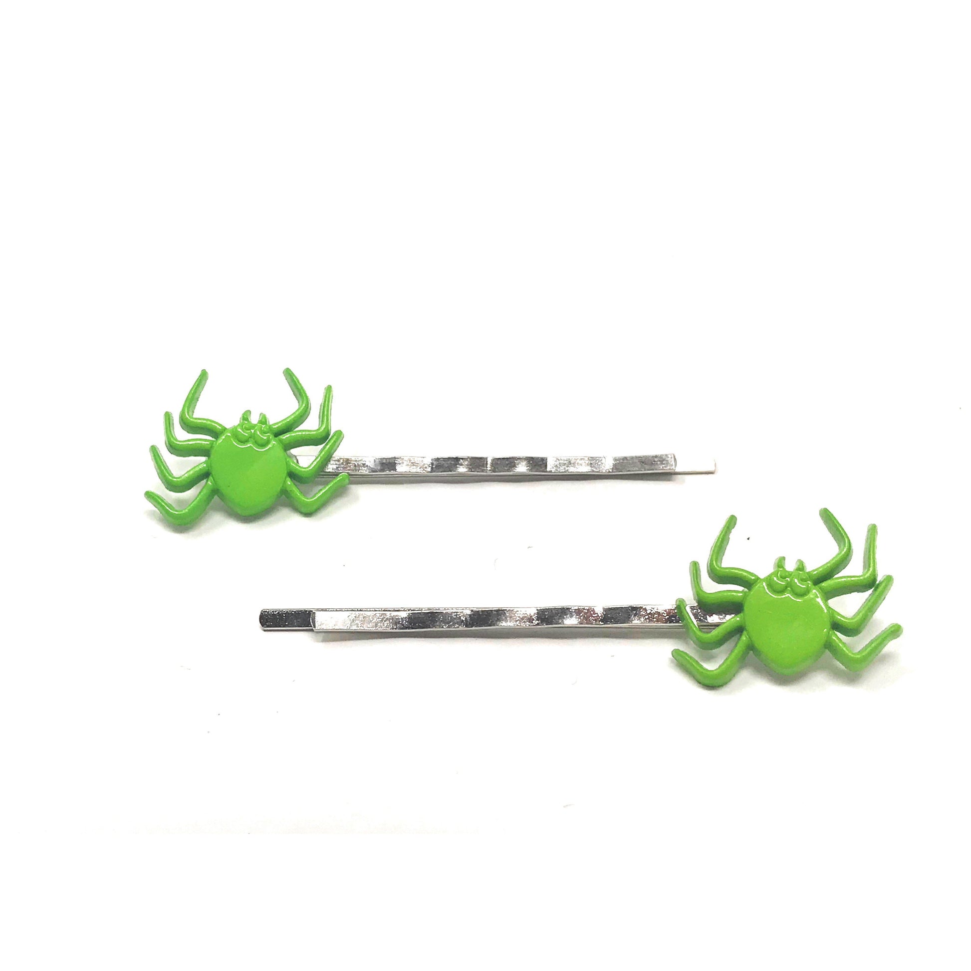 Green Spider Halloween Hair Pins