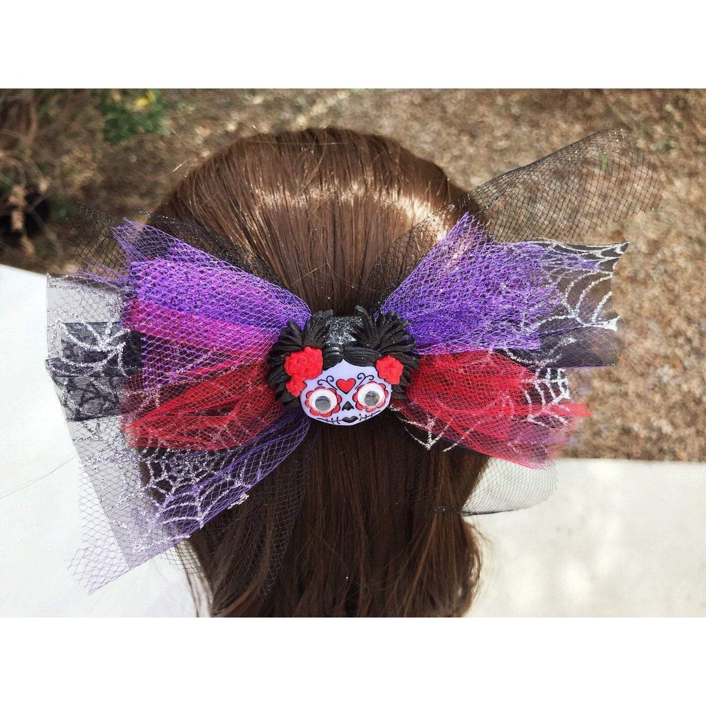 Girl Zombie Halloween Hair Bow - Spooky and Playful Hair Accessory