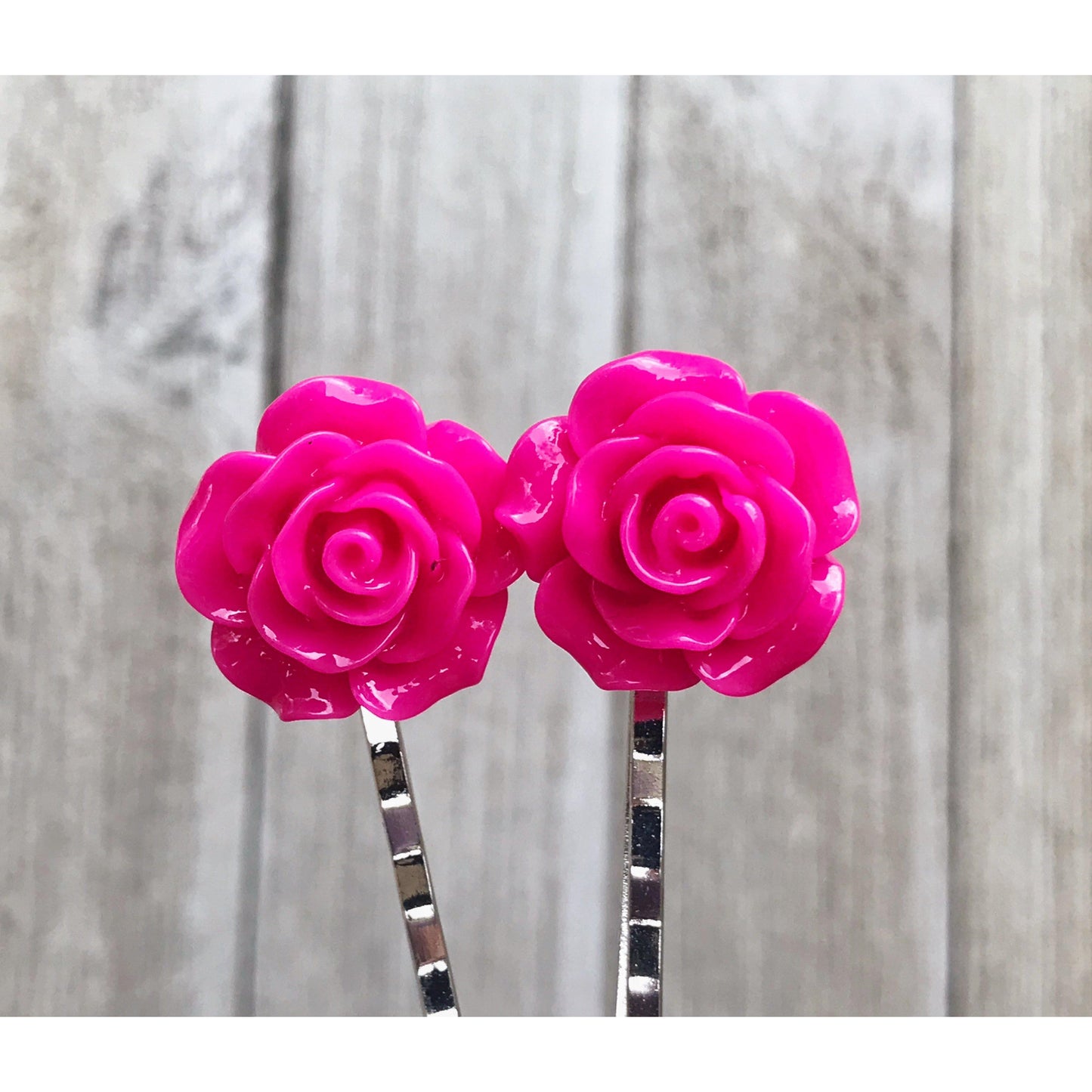 Hot Pink Flower Hair Pin, Wedding Hair Jewelry, Flower Hair Pin, Bridal Hair Accessories Flower Bobby Pin