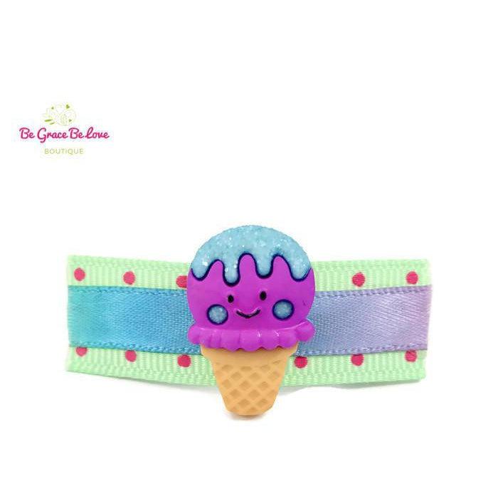 Ice Cream Hair Clips, Ice Cream Cone Barrettes, Hair Accessories, Girls Hair Clips, Trendy Barrettes, Toddler Girl Gifts, Summer Hair Bows