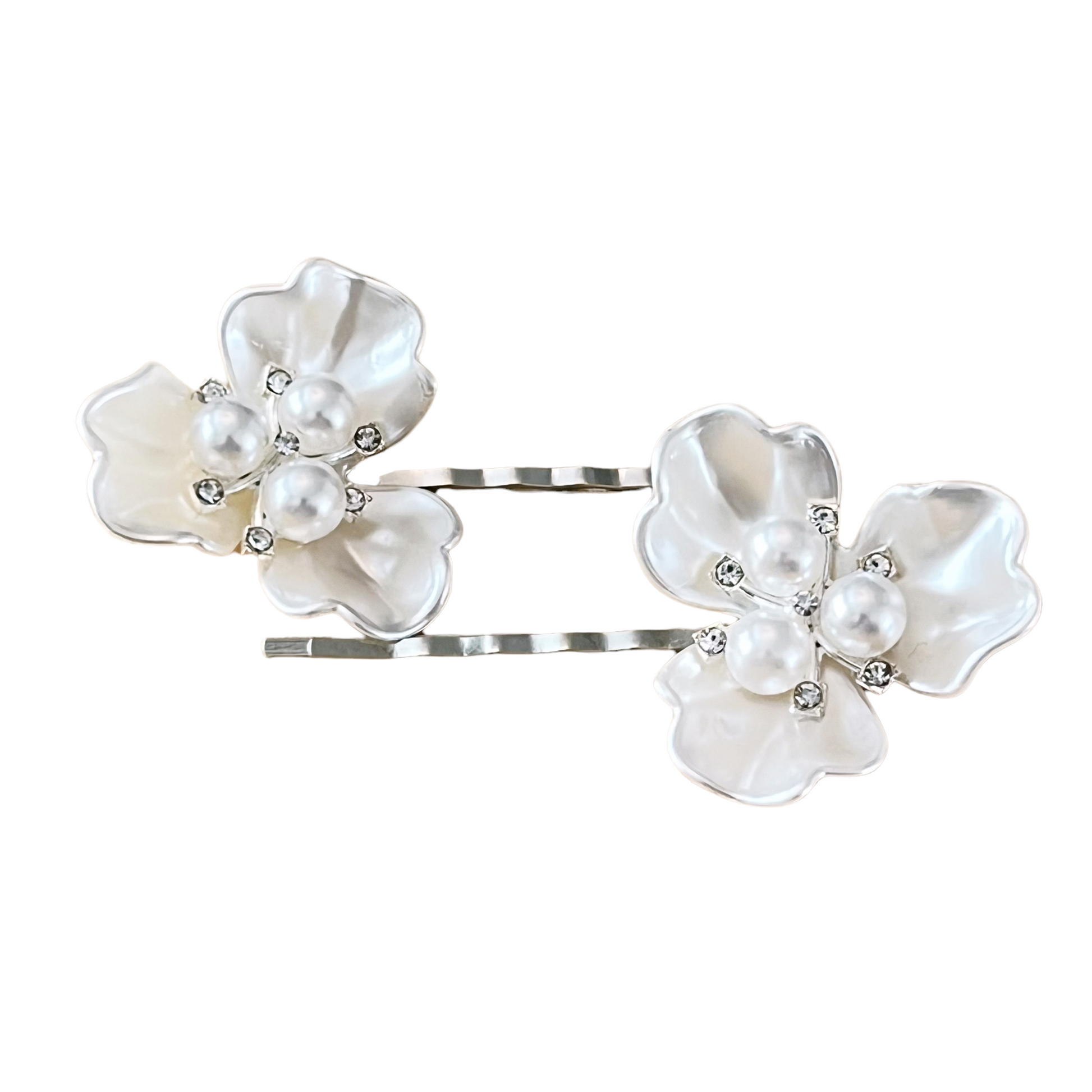 White Floral Hair Pin Set