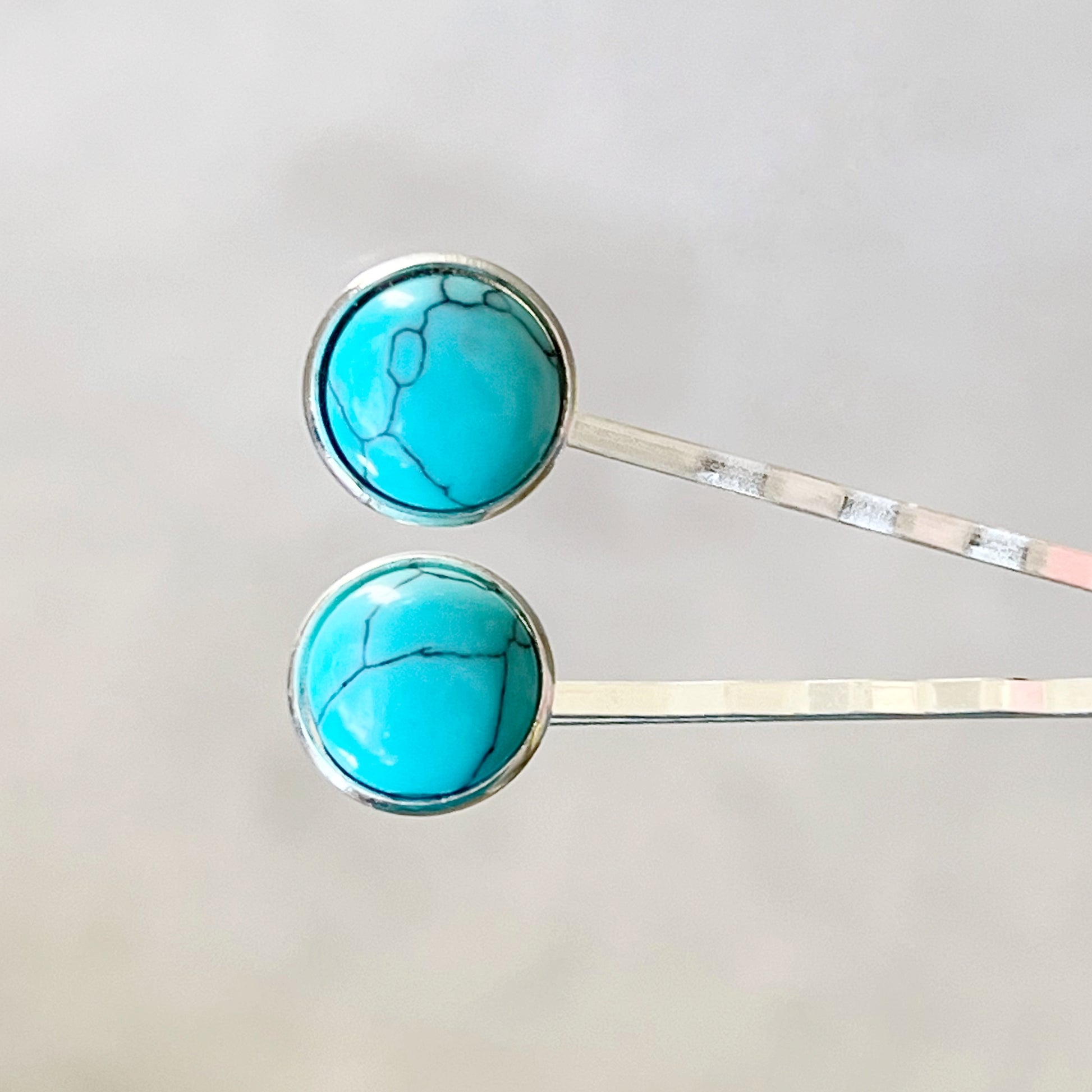 Boho Western Turquoise Silver Hair Pins - Stylish Accessories with a Western Flair