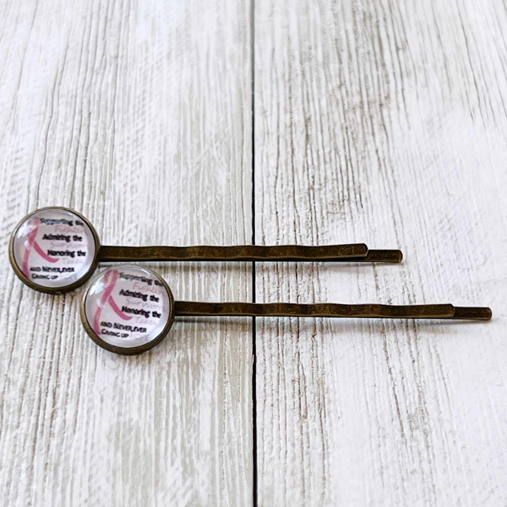 Breast Cancer Awareness Ribbon Hair Pins - Supportive and Stylish Accessories