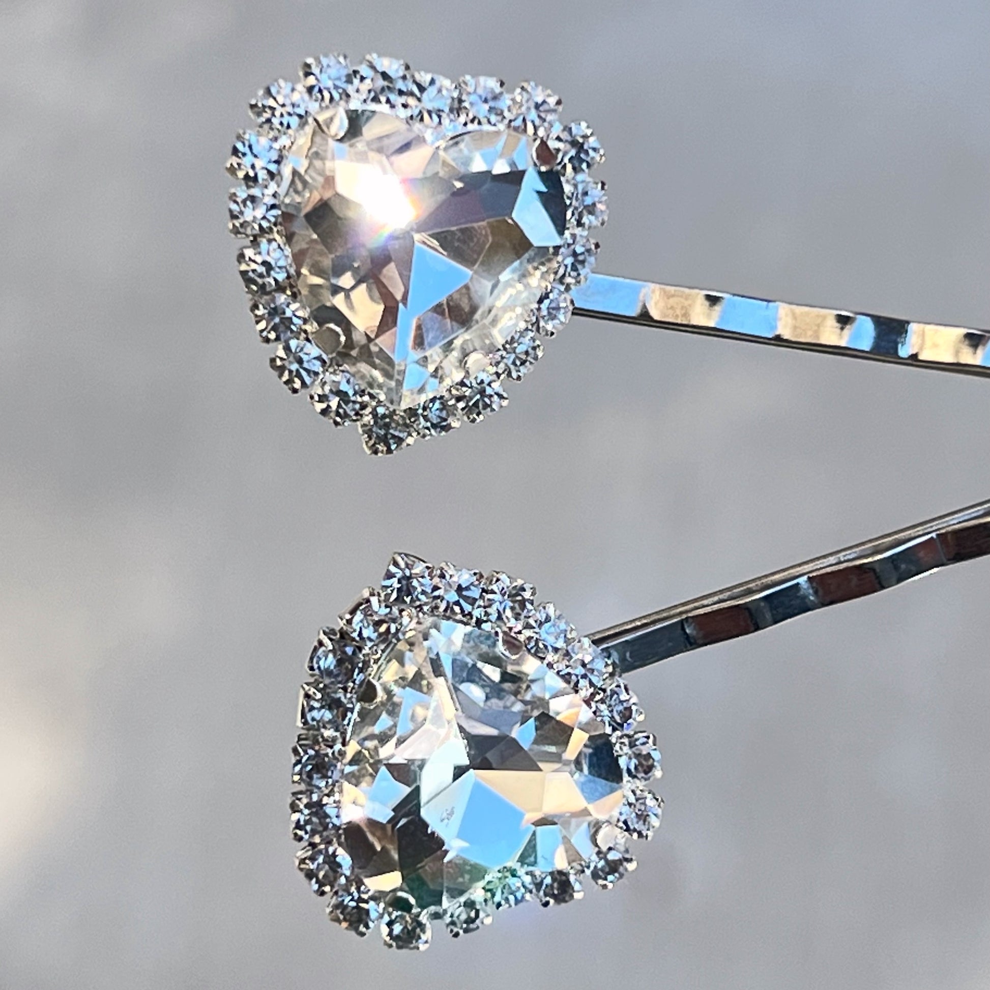 Heart Rhinestone Hair Pins, Hair Pins For Woman, Womens Decorative Bobby Pin Crystal Heart Bobby Pin