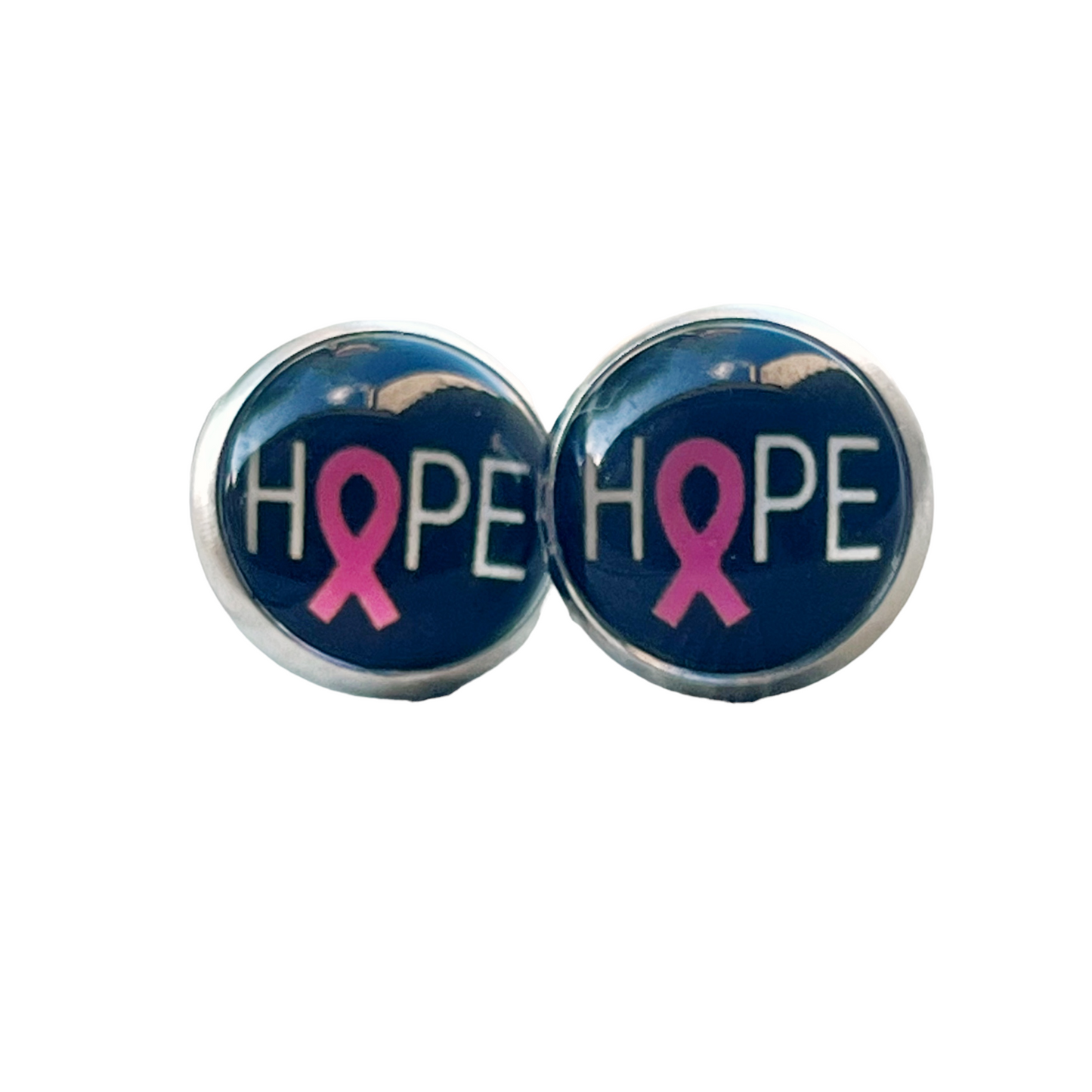 Breast Cancer Awareness 'Hope' Stud Earrings - Stylish & Meaningful Accessories