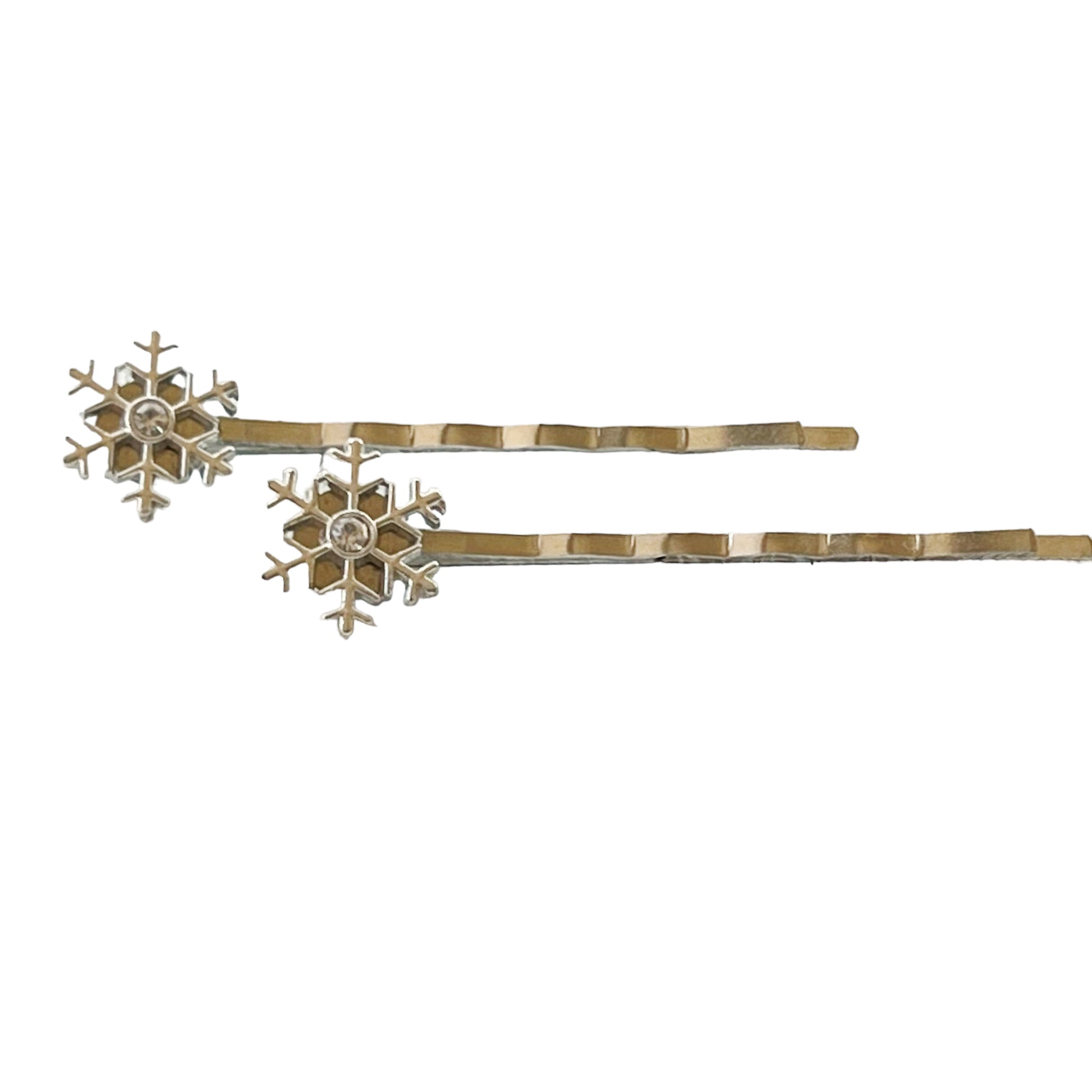 Silver Rhinestone Snowflake Hair Pin