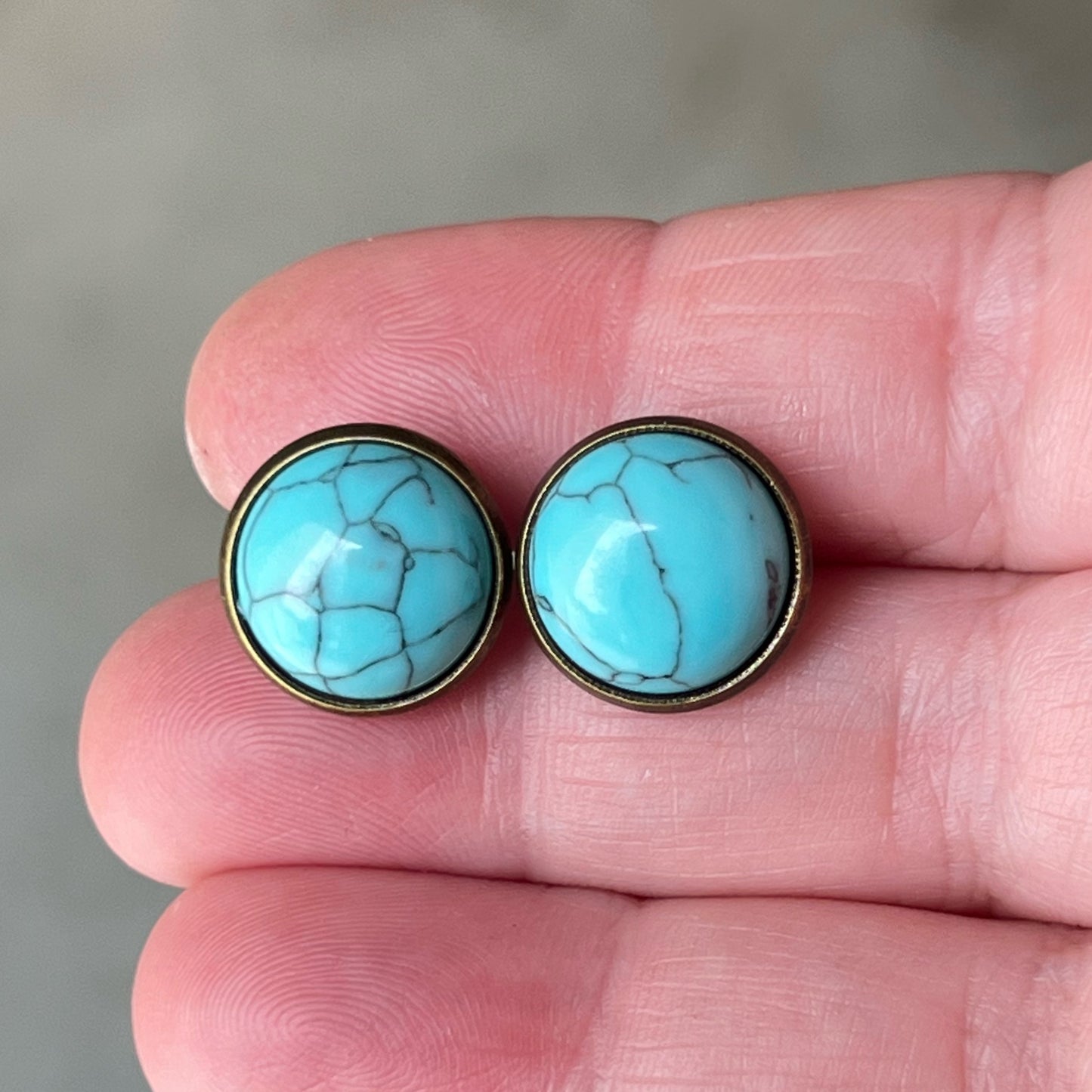 Turquoise 12mm Stud Earrings