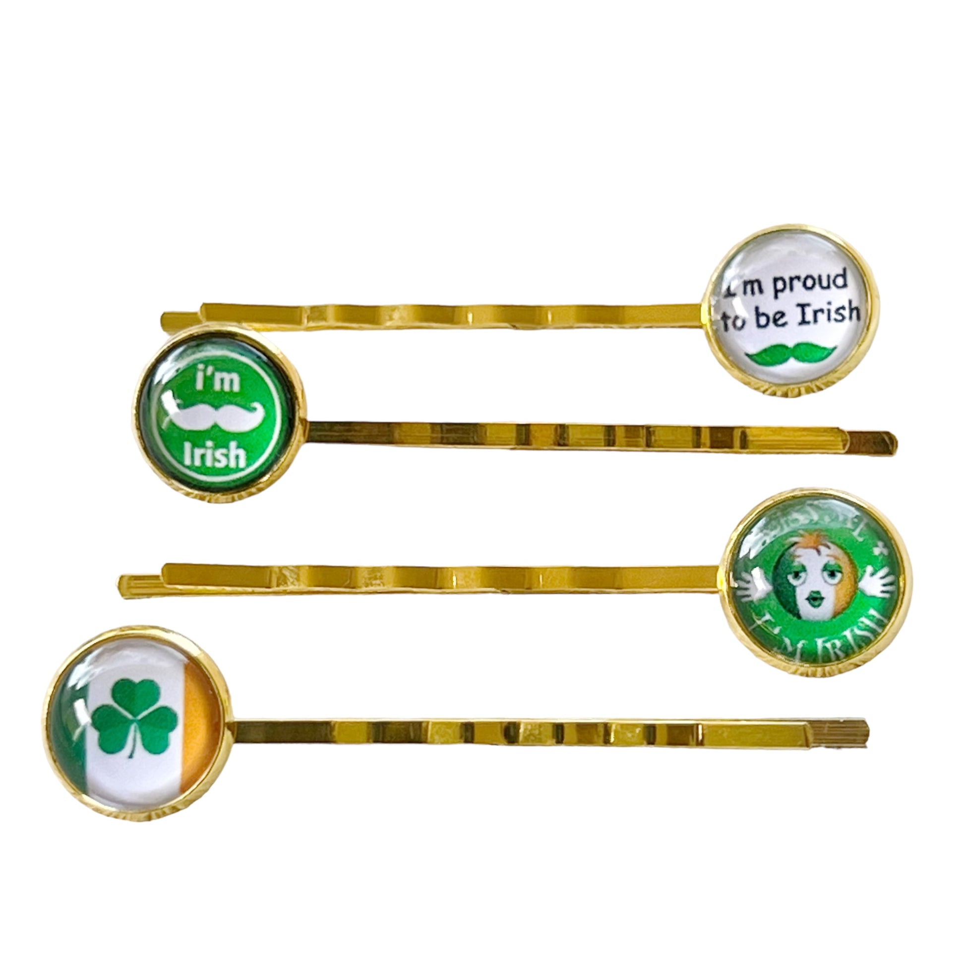 St. Patrick's Day Hair Pins with Funny Sayings: Festive Accessories