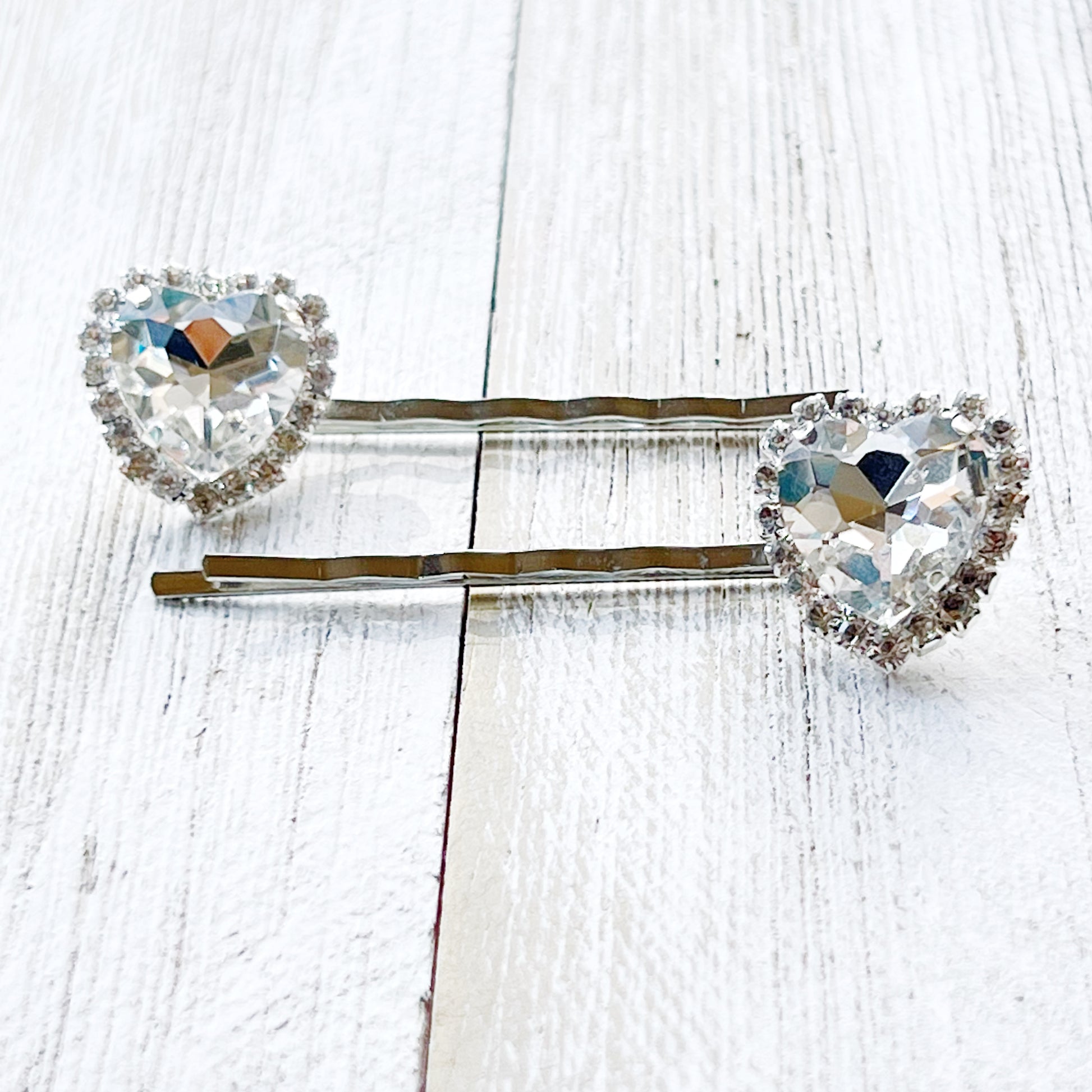 Heart Rhinestone Hair Pins, Hair Pins For Woman, Womens Decorative Bobby Pin Crystal Heart Bobby Pin