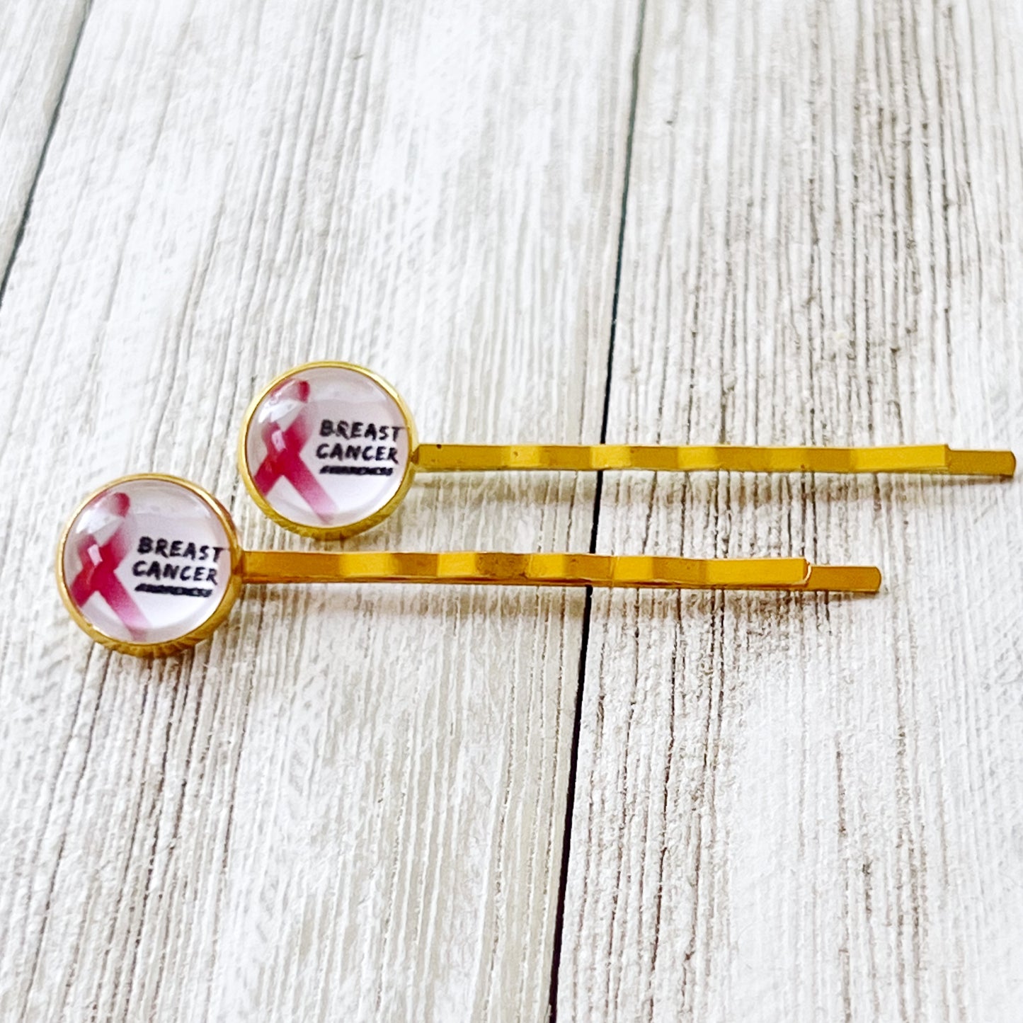 Breast Cancer Awareness Ribbon Hair Pins - Supportive and Stylish Accessories