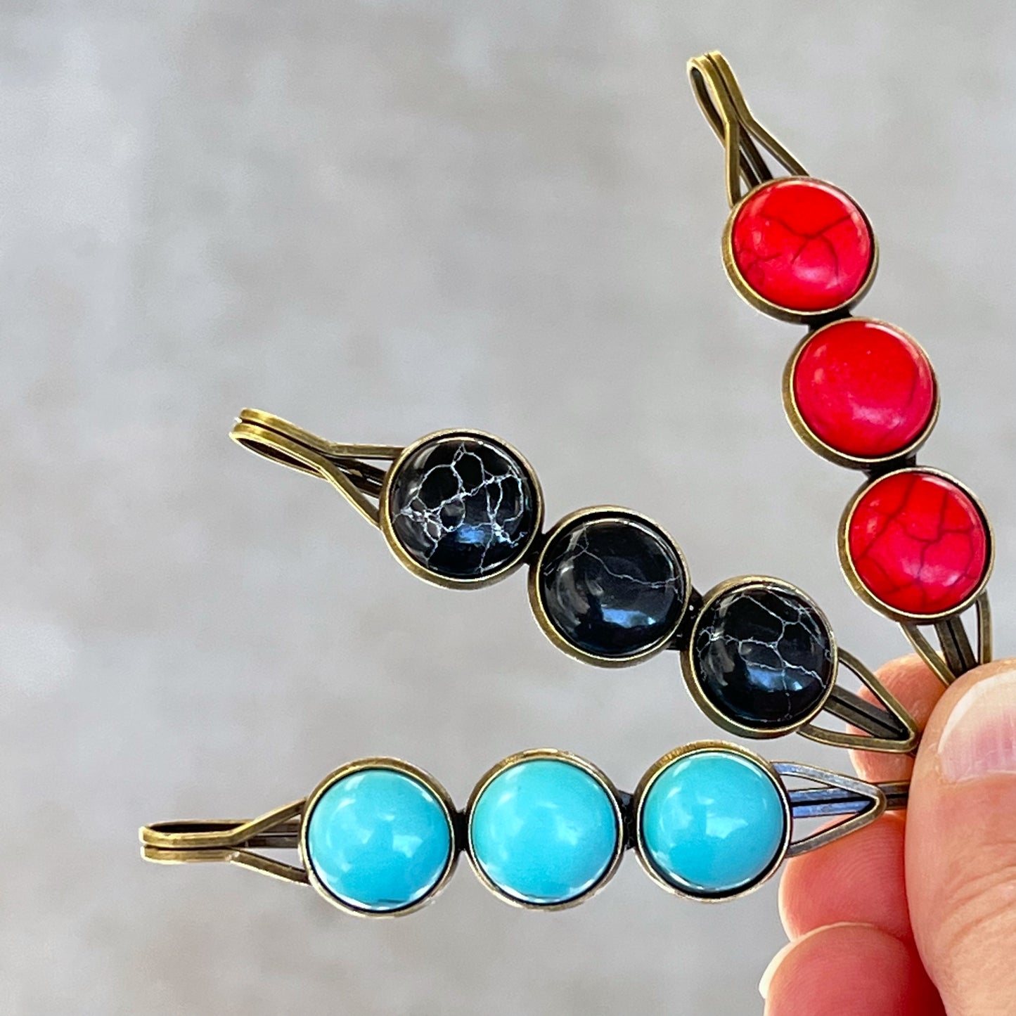 Western Turquoise Stone Bobby Pins