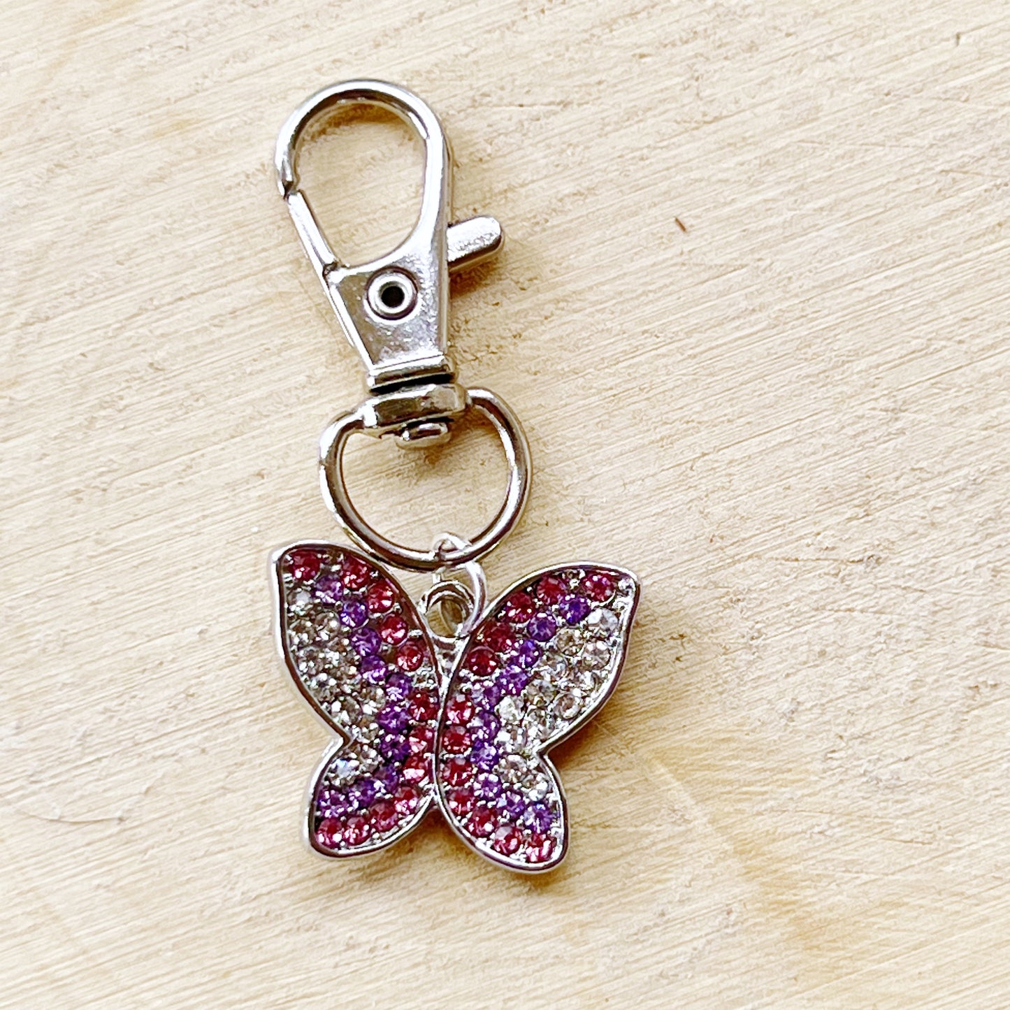 Purple & Pink Butterfly Purse Charm: Elegant & Whimsical Accessory