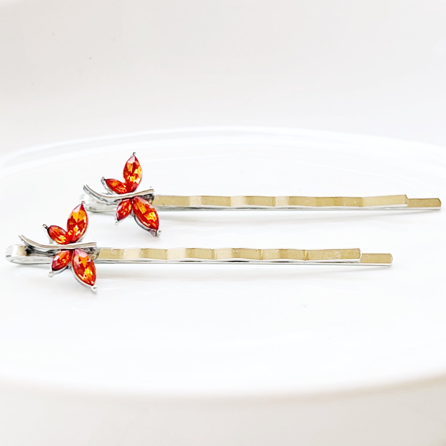 Orange Dragonfly Hair Pin, Hair Pins For Woman, Womens Hair Clip, Womens Bobby Pins, Dragonfly Bobby Pin, Rhinestone Hair Pin, Womans Barrettes