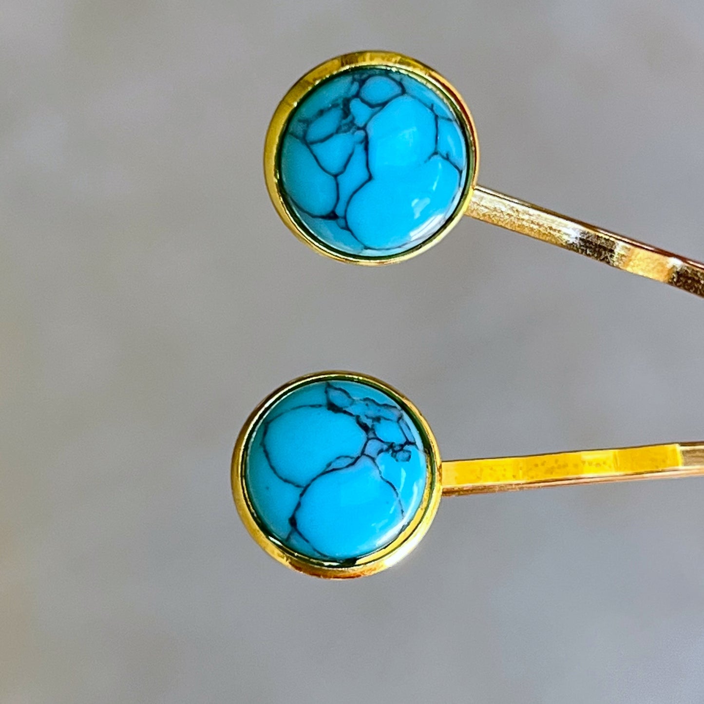 Turquoise Hair Pins - Western Cowgirl Decorative Gold Bobby Pin, Women's Southwestern Hair Accessories