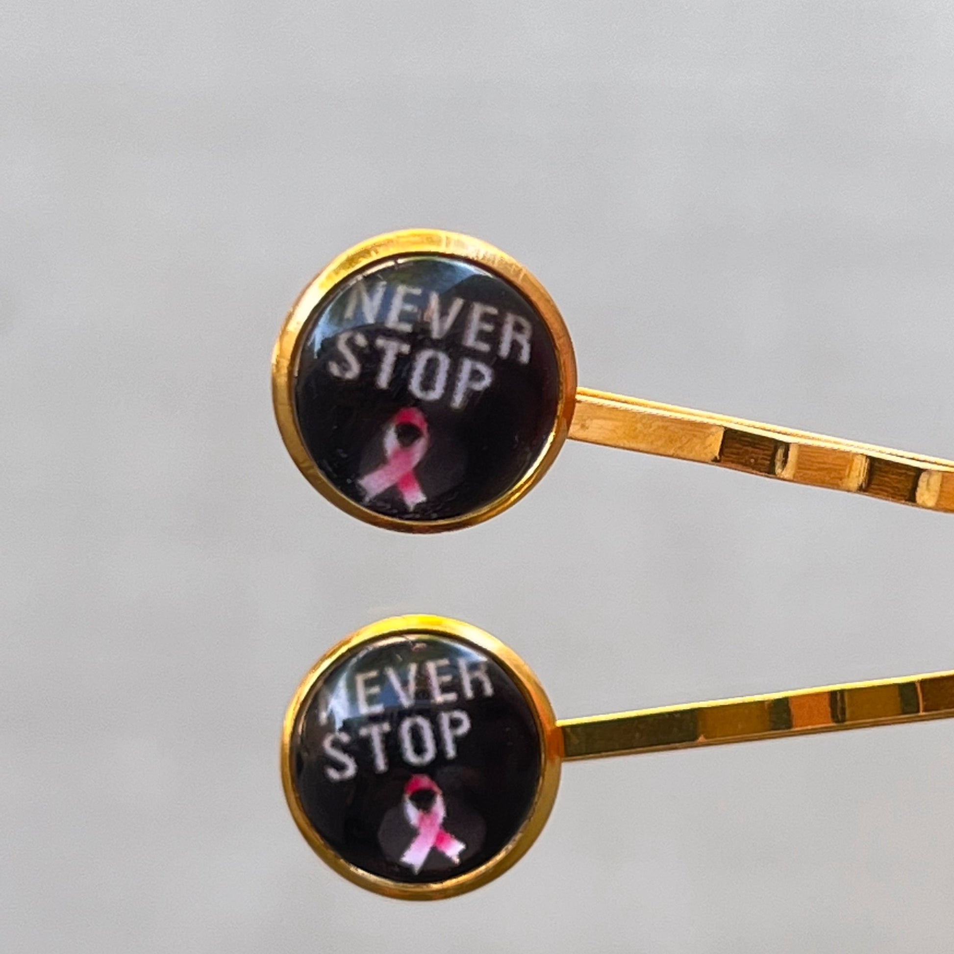 Breast Cancer Awareness Ribbon Hair Pins - Supportive and Stylish Accessories