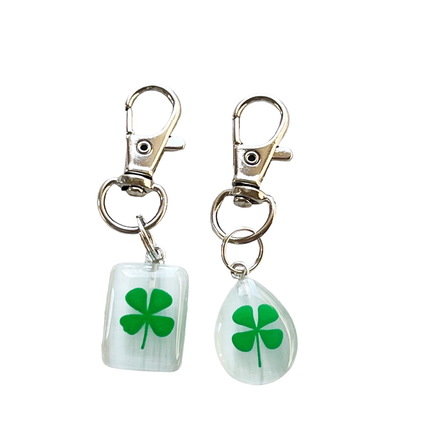 Shamrock Clover Leaf Zipper Pull Keychain Charm