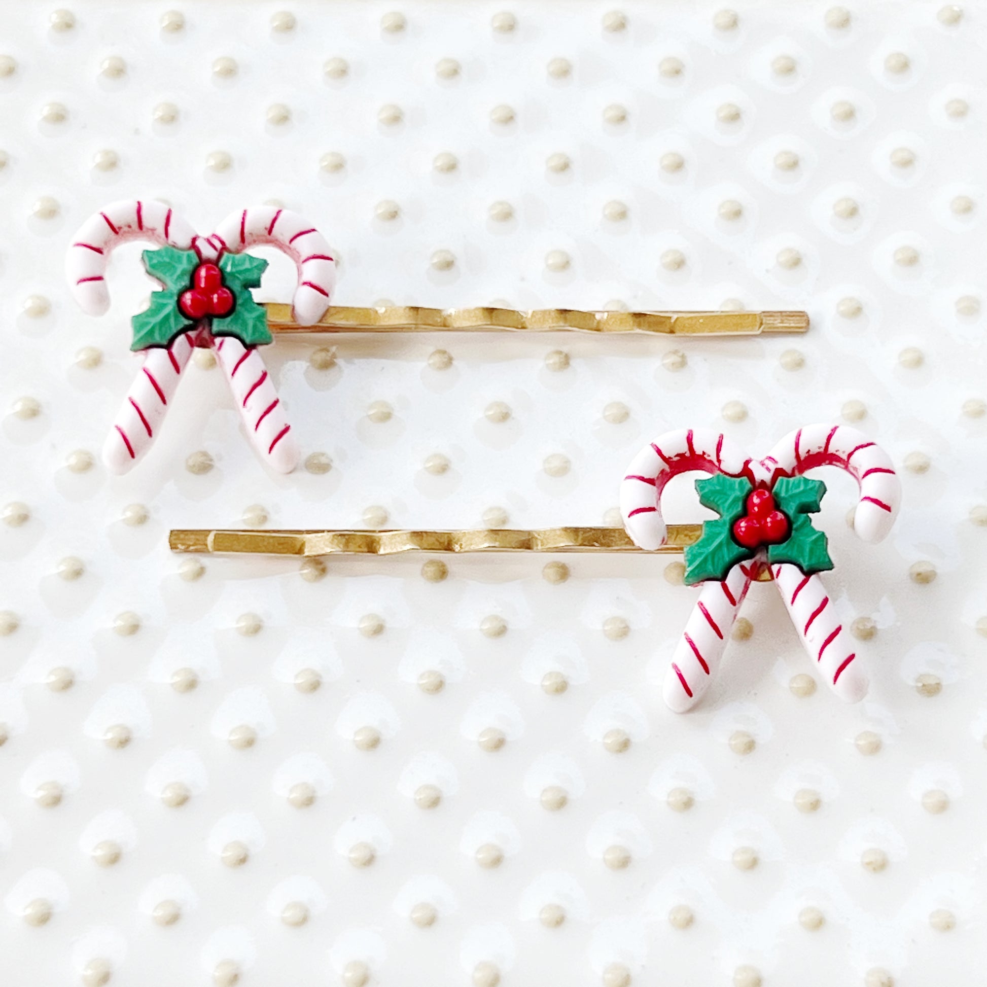 Candy Cane Bobby Pins - Festive Accessories for Holiday Hairstyles