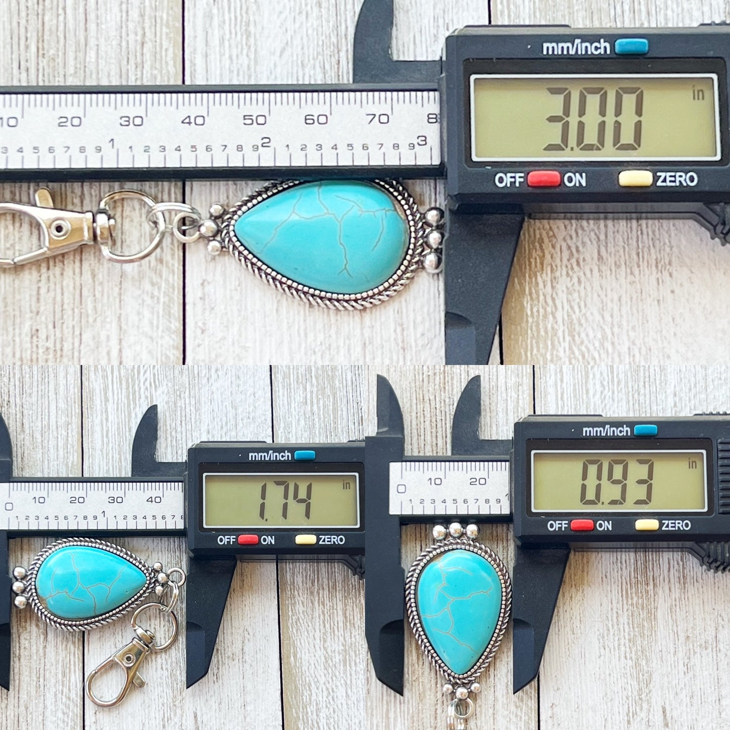 Turquoise Western Zipper Pull Handbag Charm