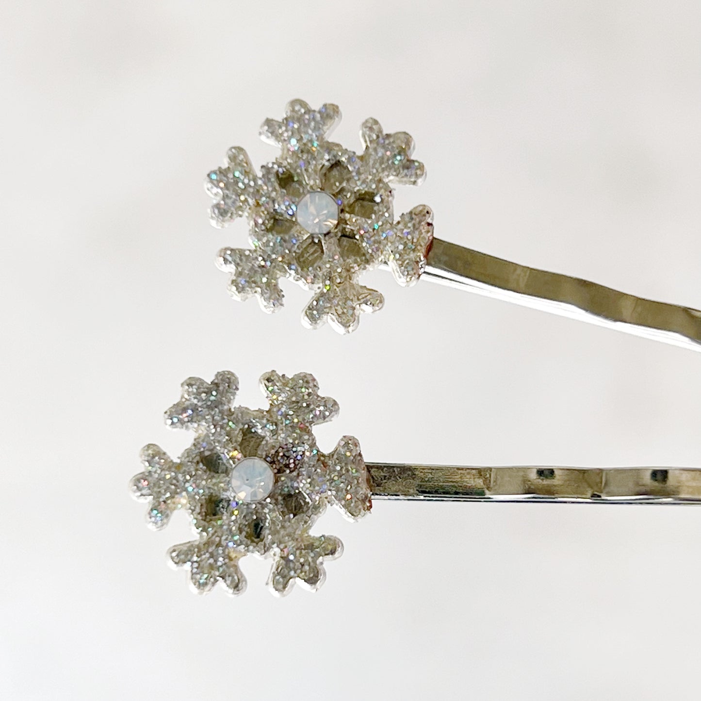 Silver Rhinestone Snowflake Hair Pin