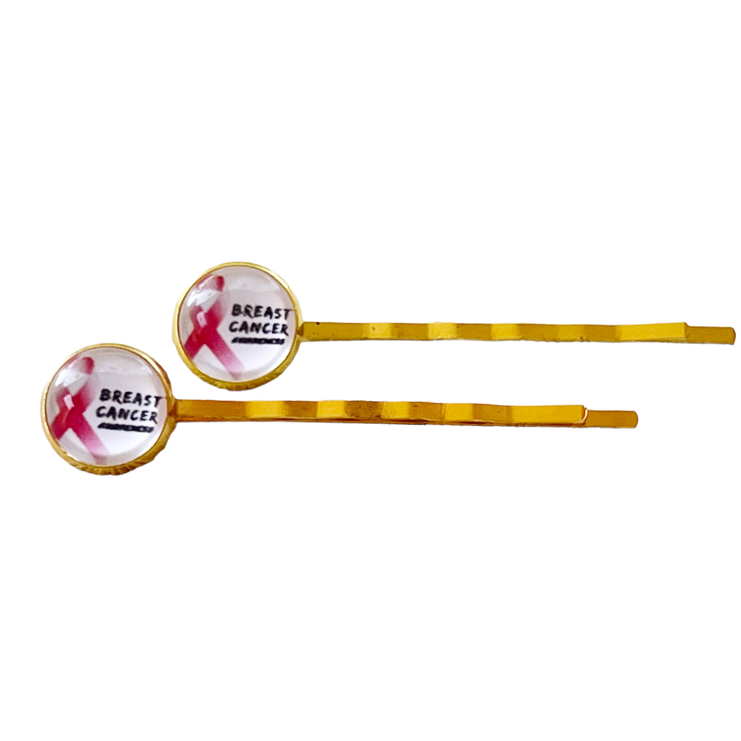 Breast Cancer Awareness Ribbon Hair Pins - Supportive and Stylish Accessories